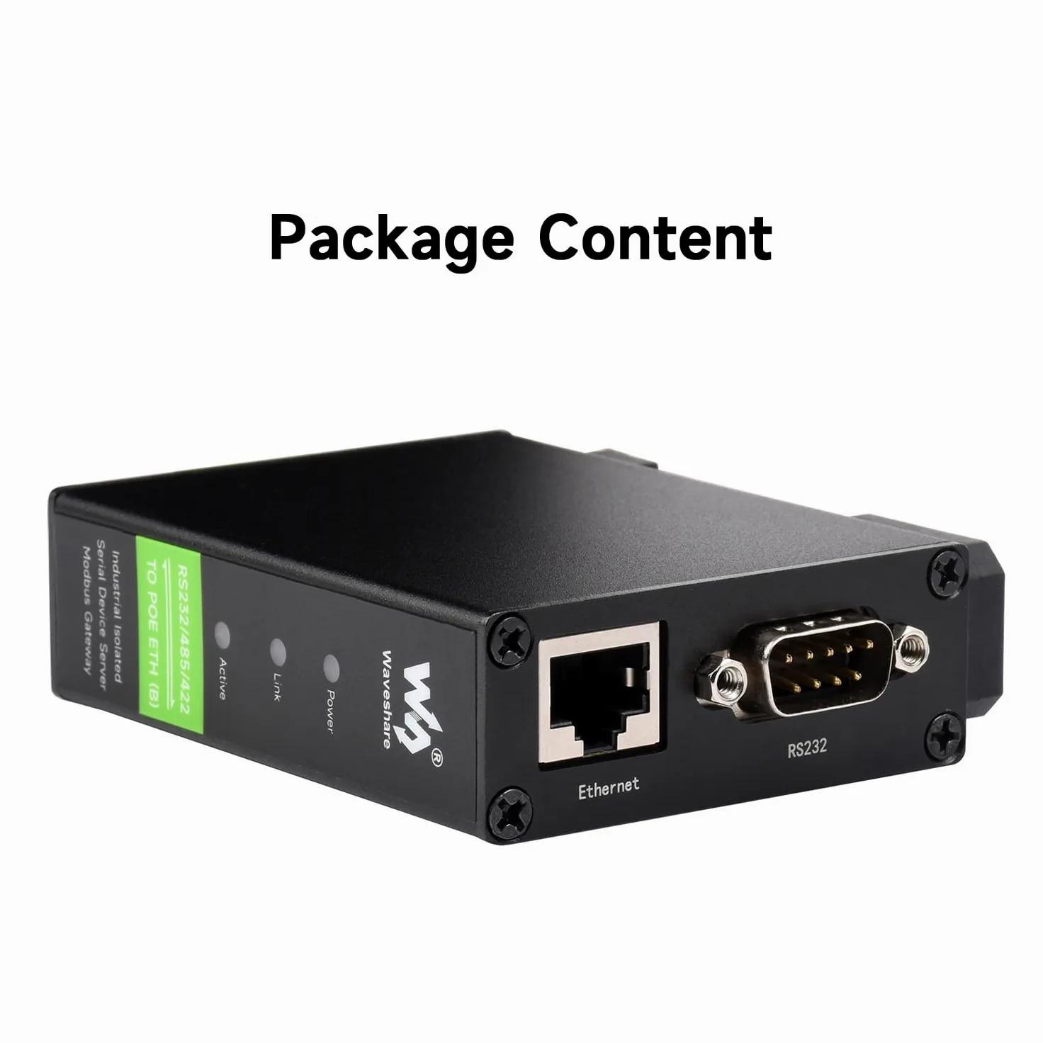 Waveshare Rail-Mount Serial Server RS232/485/422 to RJ45 Ethernet Module PoE Function TCP/IP to Serial Supports Modbus Gateway for Data Acquisition IoT Gateway and Intelligent Instrument Monitoring