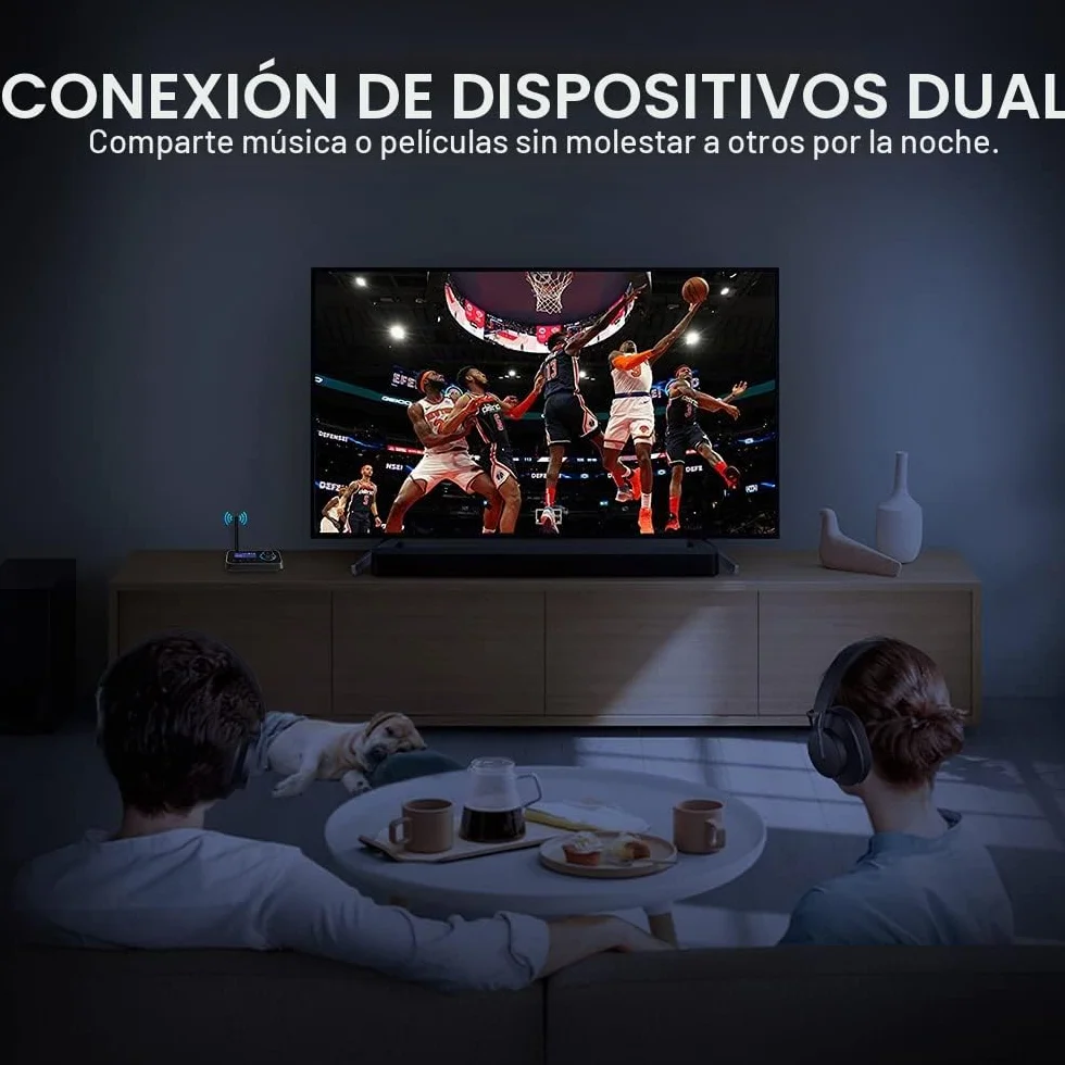 3 En 1 Transmisor Receptor Bluetooth para 2 Auriculares Adaptador Bluetooth 5.3 con Pantalla LCD Latencia Aux 3.5mm Óptico RCA Latencia Emisor Bluetooth Audio para TV, Estéreo, Altavoces