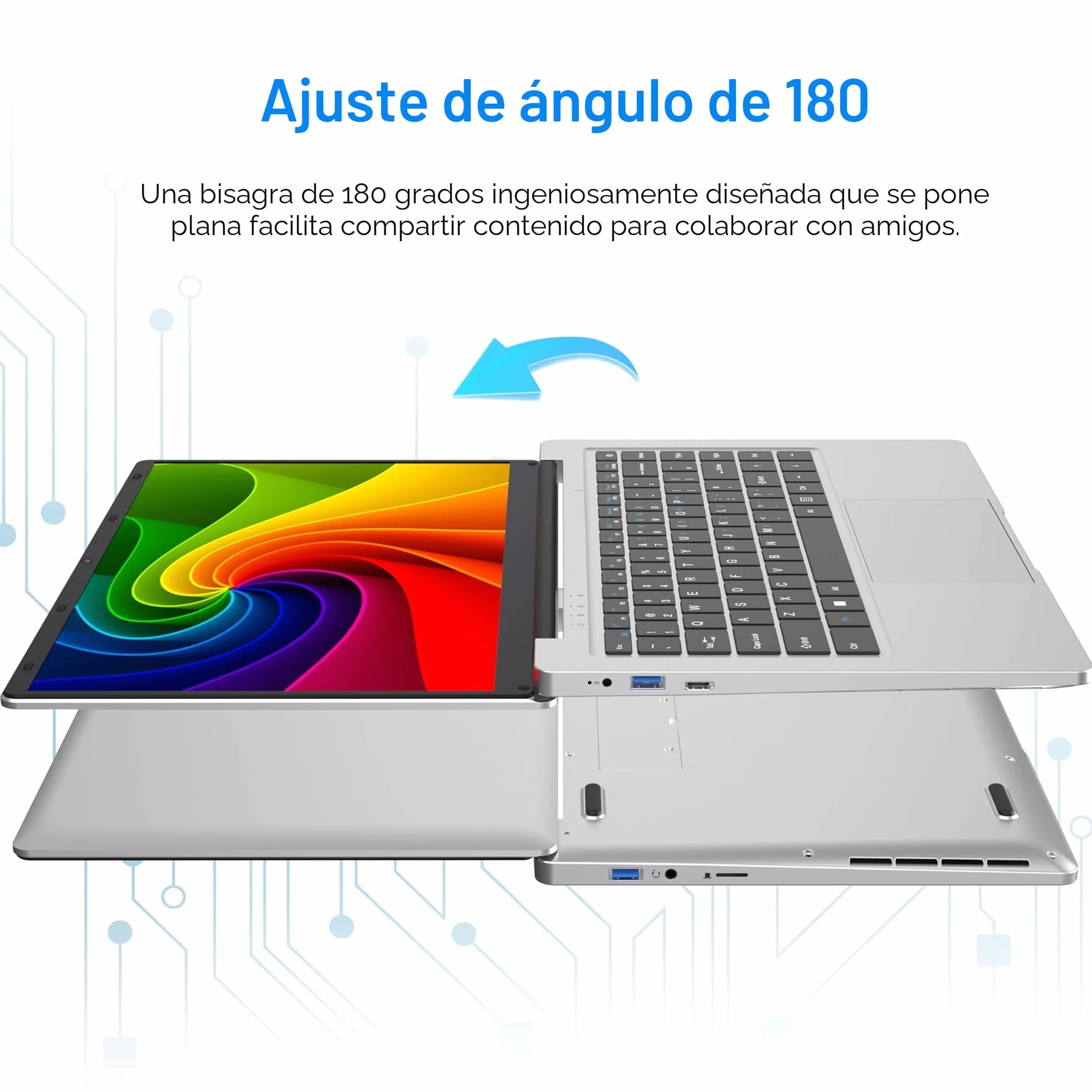 PINSTONE Laptop Celeron N4000 - Ordenador Portátil de 14 Pulgadas, 6 GB RAM 128 GB SSD, PC Portátil Compatible con 2,4 G/5 G WiFi, Bluetooth, Computer Portátil de Larga Duración de la Batería.