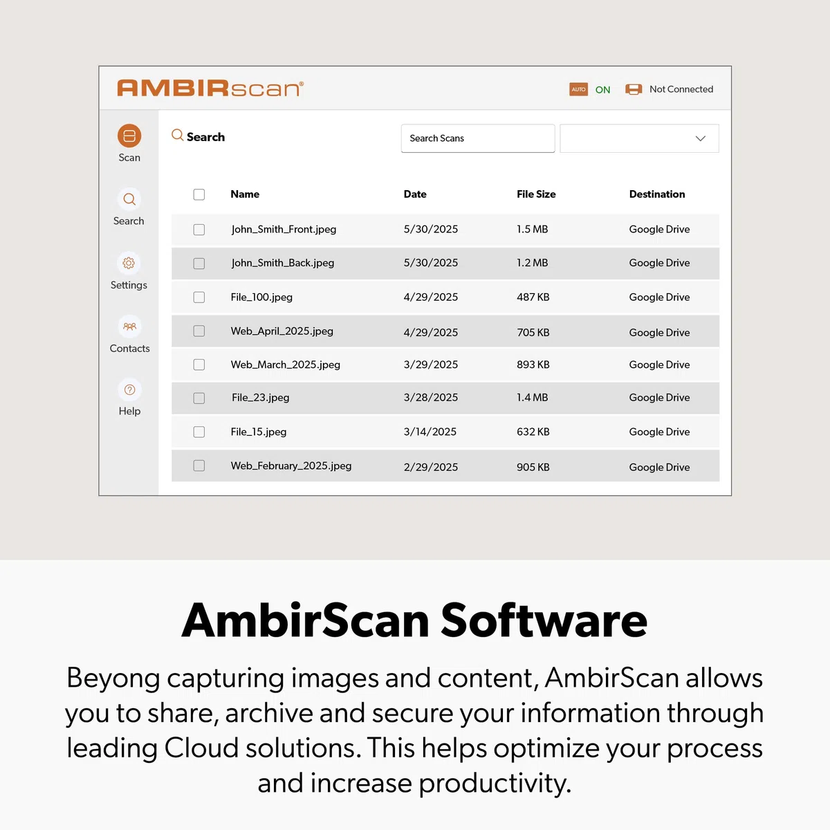 Ambir nScan - Escáner de Tarjetas Vertical de Alta Velocidad de 690 GT para PC con Windows