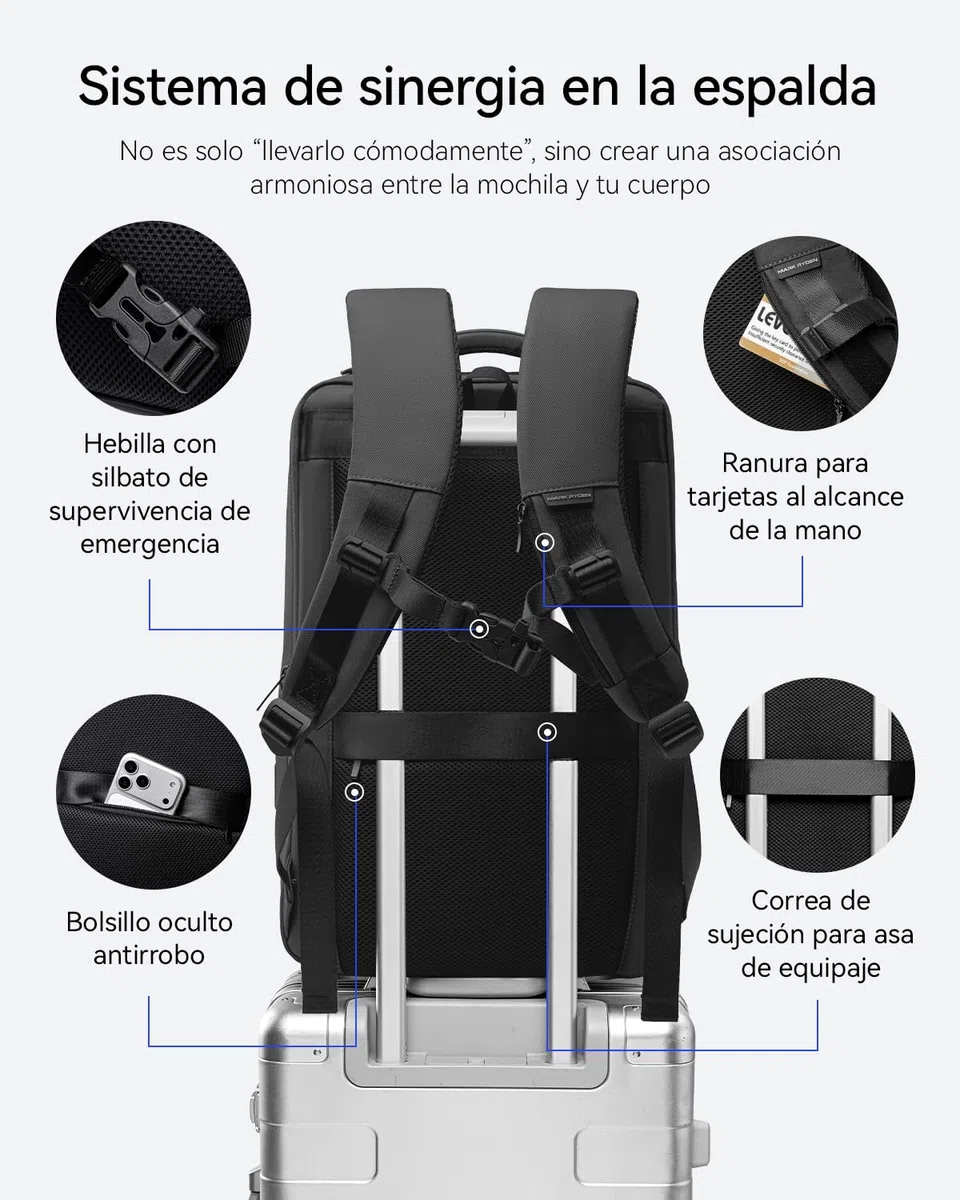 MARK RYDEN Mochila para portátil de gran capacidad (17,3 pulgadas/15,6 pulgadas) para hombre. Mochila multifuncional con sistema antirrobo. Mochila de uso diario para el trabajo