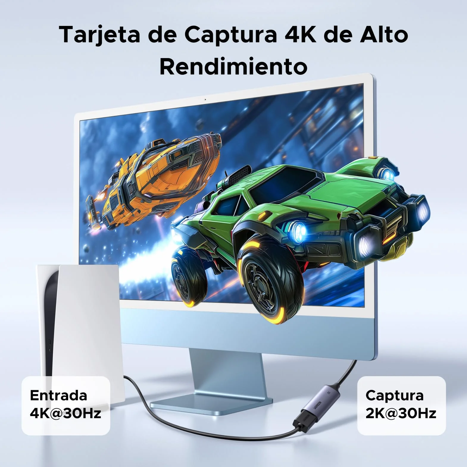 UGREEN Tarjeta de Captura de Video HDMI 4K 30Hz a USB A USB C 3.0 2K 30Hz 1080P para Streaming Grabación de Juegos y Transmisión en Vivo Compatible con Quest 3 Switch 2 PS5 PS4