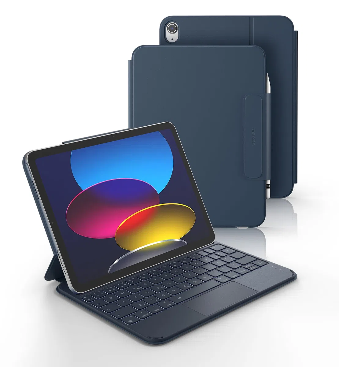 Dexnor Teclado para iPad 10 Generación 2022/11 Generación A16 2025 (10.9/11 Pulgada), Magnético, Ultrafino Folio Desmontable, Trackpad Multitáctil, Retroiluminación, Portalápices Español Ñ, Azul