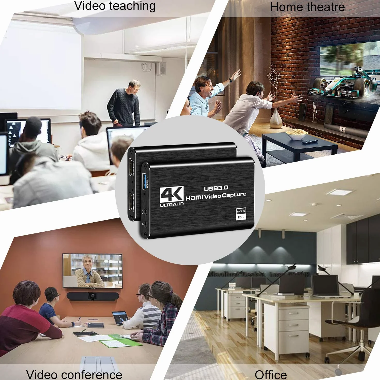 VIXLW capturadora de Video, capturadora Audio y Video USB 3.0, 1080P 60FPS/2K 30FPS Captura de Videojuegos, Tarjeta de Captura 4K HDMI Loop-out para Nintendo Switch/Xbox/PS5/Switch/cámara/PC/OBS