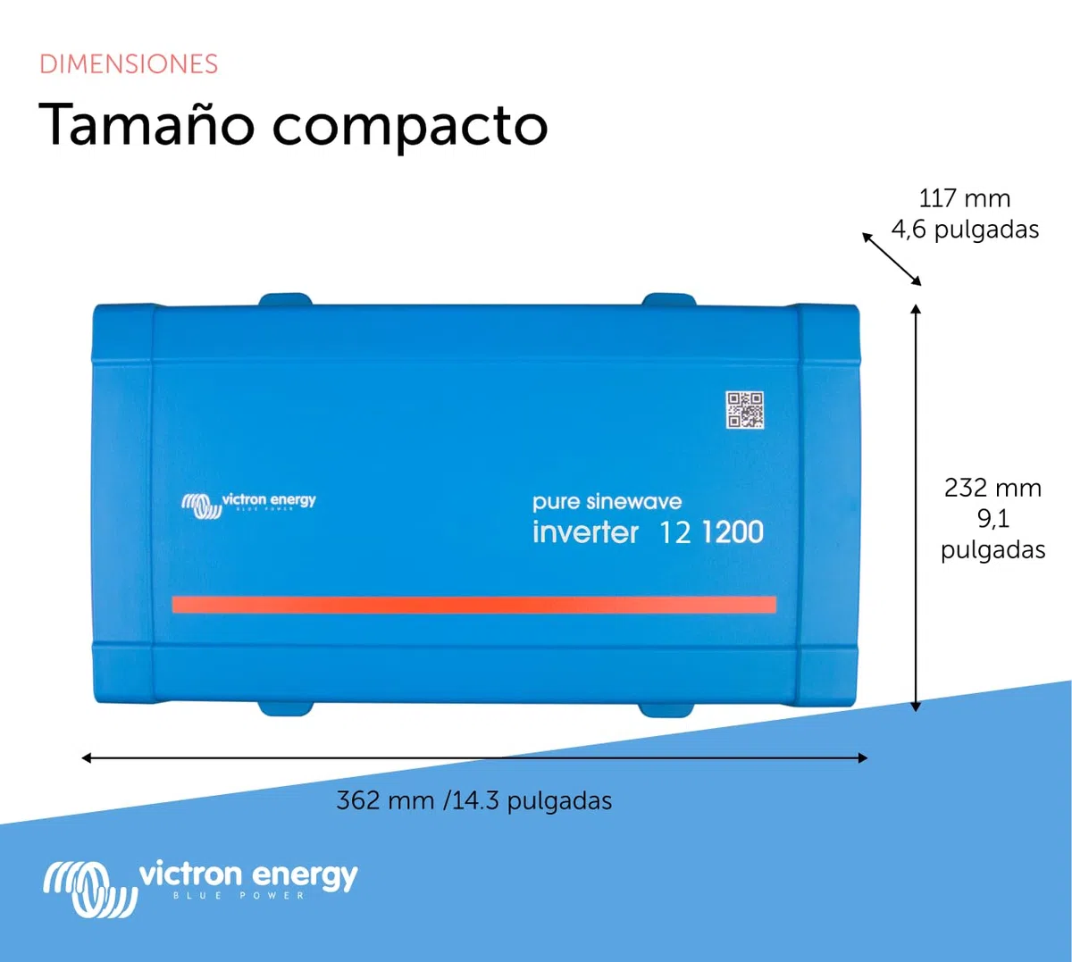 Victron Energy 1200VA 12-Voltios 230 VCA Inversor de Onda Sinusoidal Pura (Schuko)