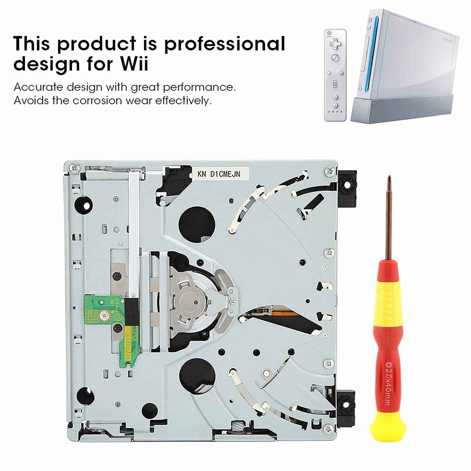 Pieza de Reparación de Repuesto de Unidad de DVD para para Consola D2E, Repuesto de Unidad de DVD Original ABS, Kits de Accesorios de Repuesto de Unidad de Disco con