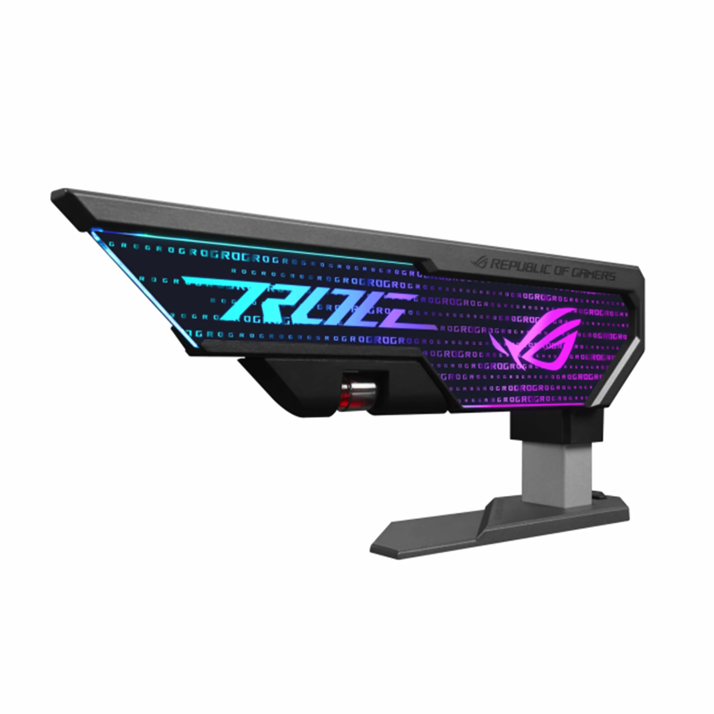 ASUS ROG Herculx - Soporte para Tarjetas gráficas (Instalación sin Herramientas, Nivel de Burbuja magnética incluida, Integridad Estructural para Las gráficas más Pesadas, 72-128mm, Aura Sync) Negro