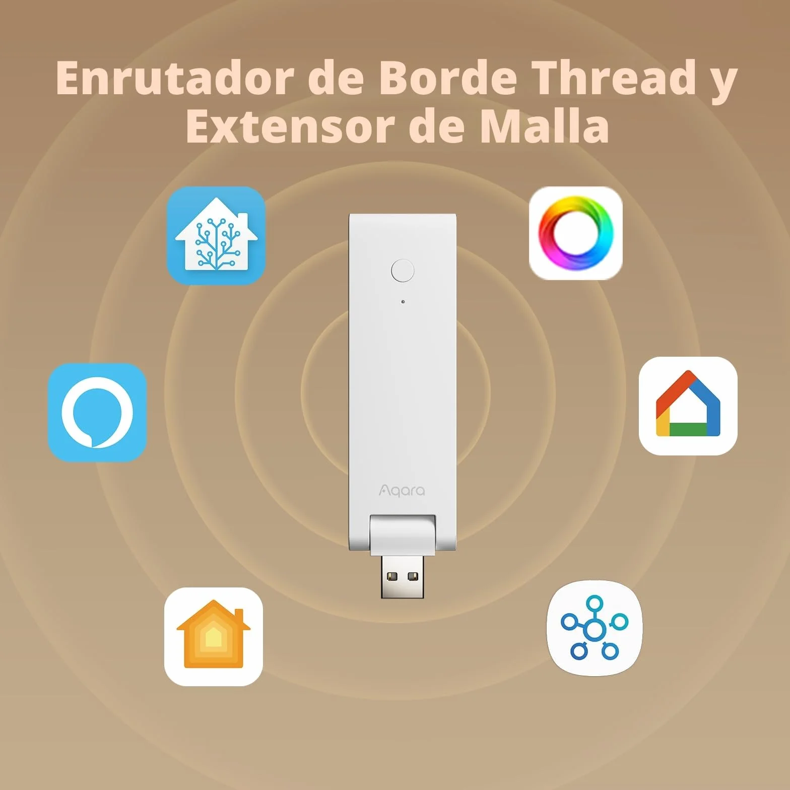 Aqara Hub Inteligente M100 para Domótica, Controlador Matter, Enrutador de Borde Thread, Características de Aqara Zigbee, Wi-Fi, Compatible con Amazon Alexa, Apple Home, Google Home, Home Assistant