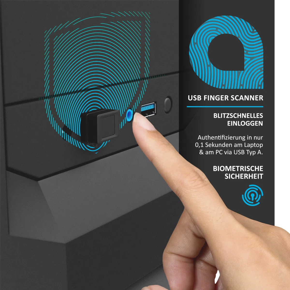 CSL - Lector de Huellas Dactilares USB - hasta 10 ID - Windows 8 10 11 - Soporta hasta 10 ID - USB - Plug & Play - Escáner de Dedos - Reconocimiento Completo
