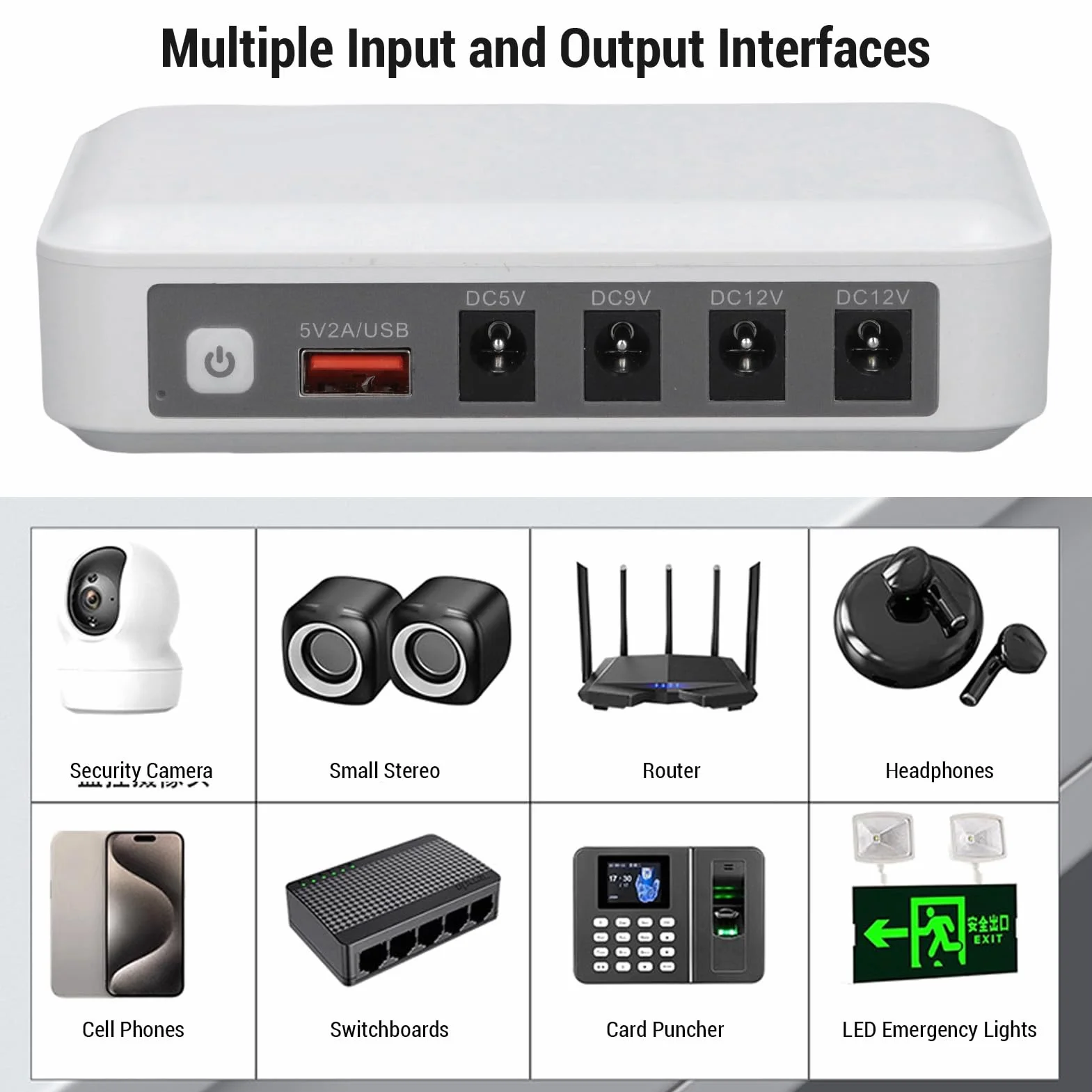 Mini UPS 6000 MAh de Gran Capacidad Router de Potencia Estable Fuente de Alimentación Ininterrumpida 5V 9V 12V Salida para WiFi, Módem, Enrutador (Enchufe de la UE)