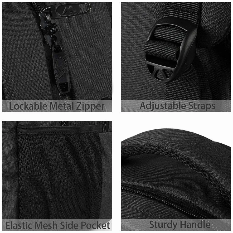 MATEIN Mochila Portatil Hombre Impermeable, Mochila Ordenador Portatil 15.6 Pulgadas con Gran Capacidad, Mochilas Portátil Antirrobo Laptop Backpack del Negocio Trabajo Diario Viaje Escolares - Negro