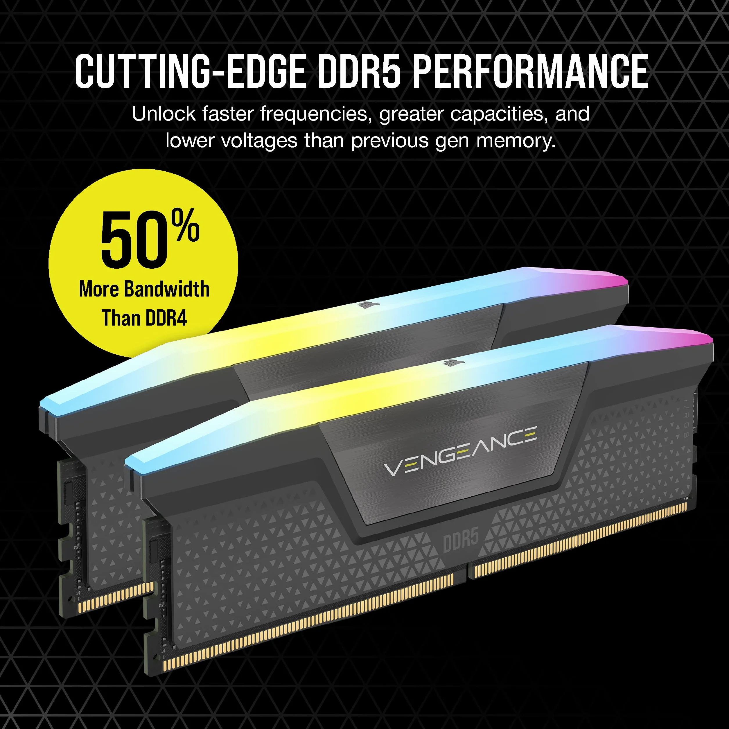 CORSAIR Vengeance RGB DDR5 RAM 64GB (2x32GB) hasta 6000MHz CL40 AMD Expo Intel XMP 3.0 Memoria de Ordenador de Sobremesa – Gris (CMH64GX5M2B6000Z40)