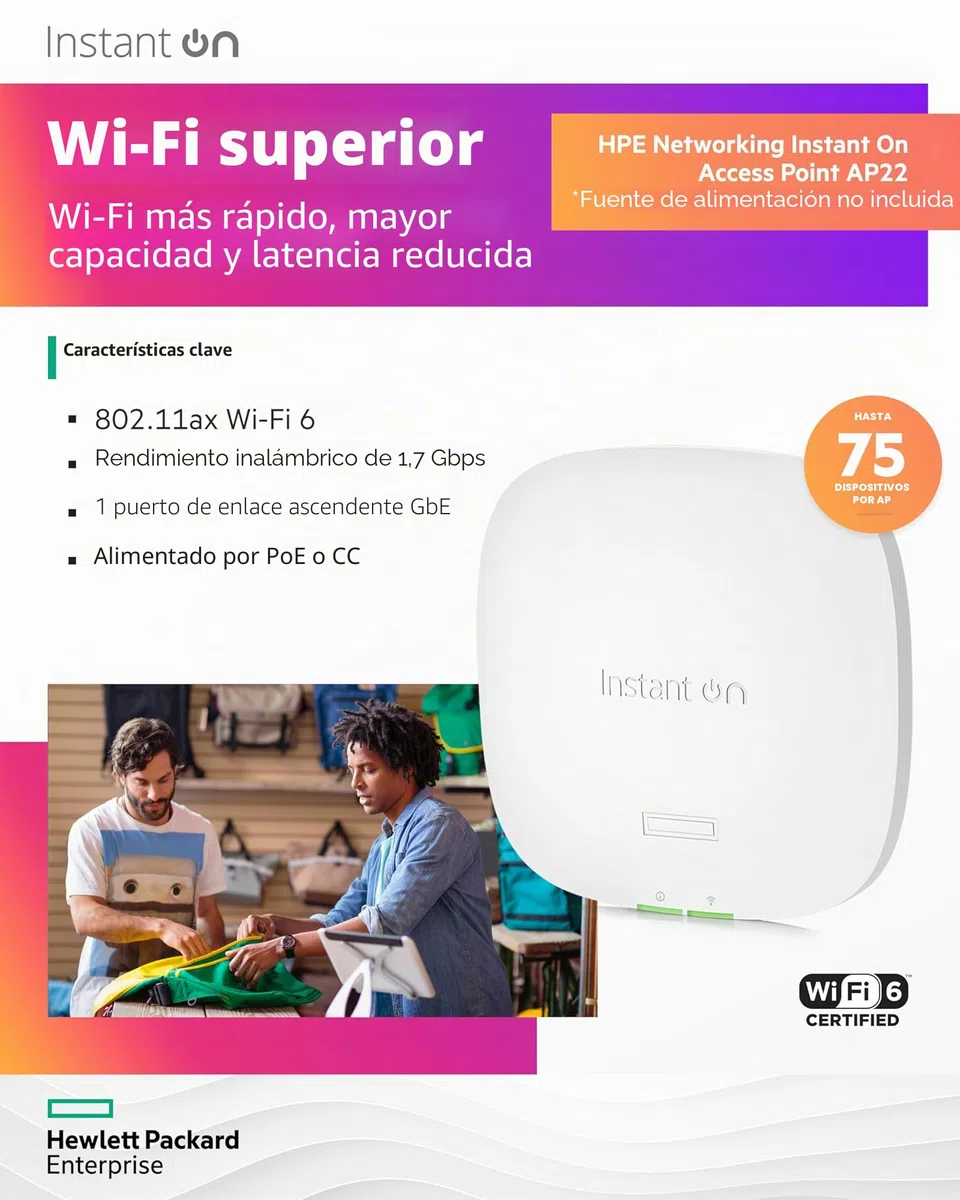 HPE Instant On AP22 Punto de Acceso
