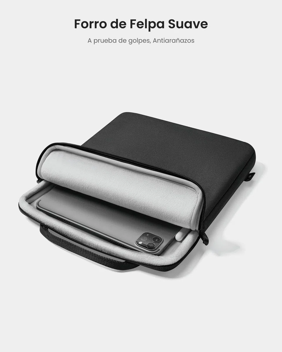 tomtoc Slim Funda para 13 Pulgadas iPad Pro M4 2024 & iPad Air M3/M2 2025-2024, 12,9" iPad Pro 6/5/4 M2&M1, Bolsa bandolera Ligera con compartimento para accesorios, Tejido Ecológico