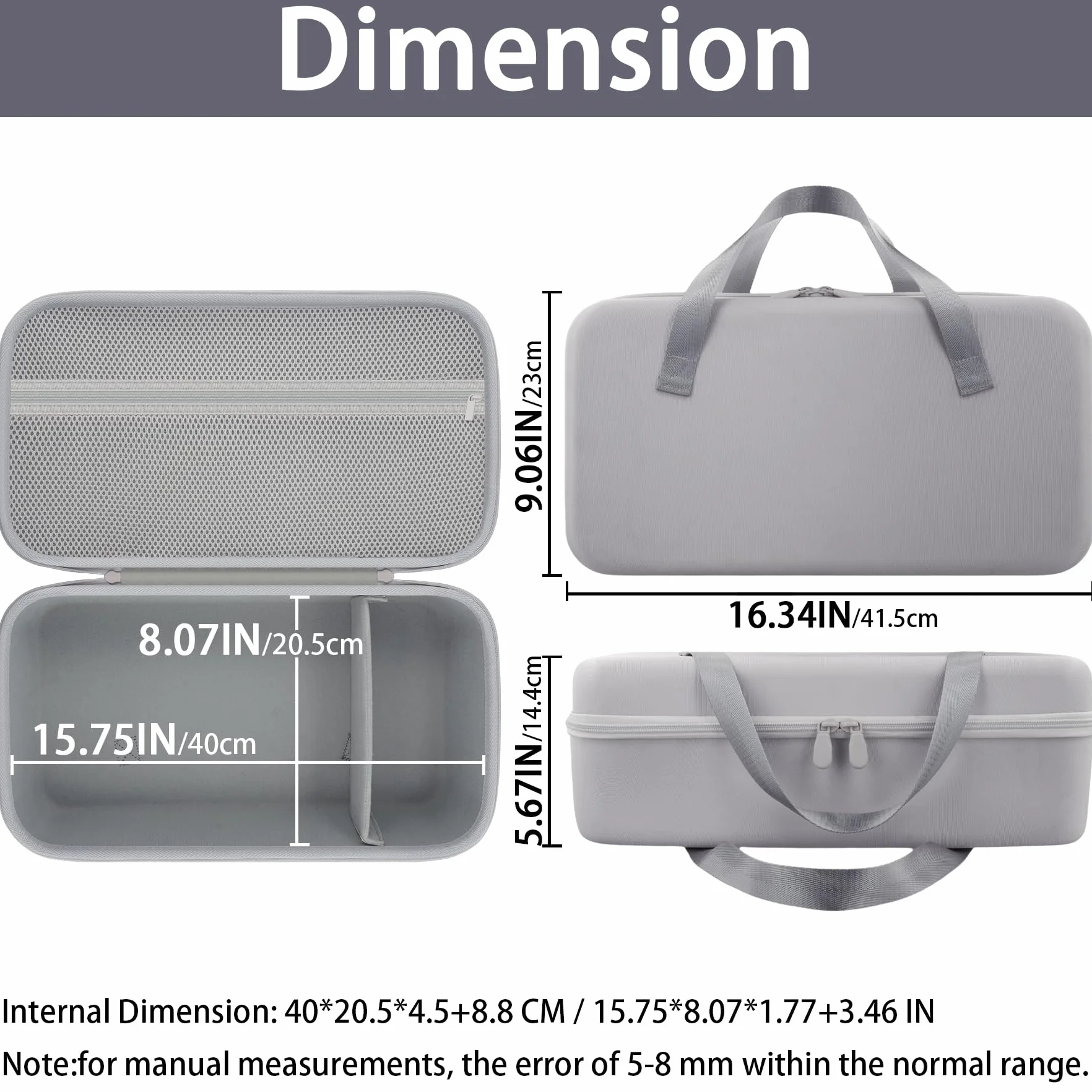 Khanka para Liene PixCut S1|Impresora fotográfica todo en uno,impresora de pegatinas y cortadora Estuche Rígido de Almacenamiento,Bolsa Transporte con Bolsillo para Accesorios PixCut S1,Solo Estuche