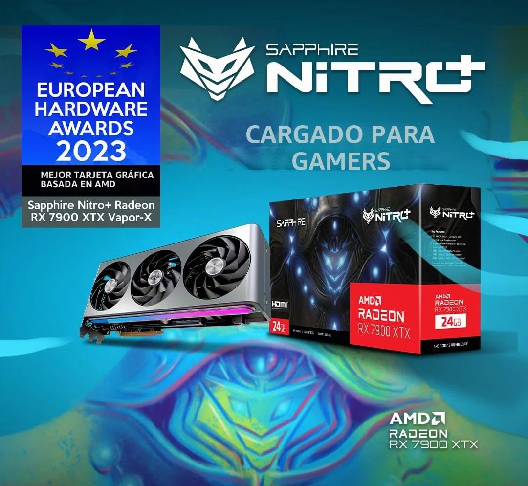 Sapphire Tarjeta gráfica para Juegos Nitro+ AMD Radeon RX 7900 XTX Vapor-X 11322-01-40G con GDDR6 de 24 GB, AMD RDNA 3