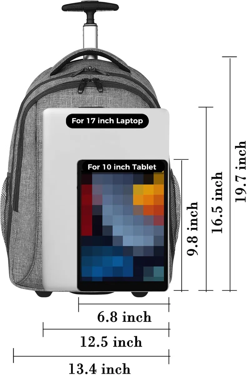 MATEIN Mochila Grande con Ruedas Adulto, Gris