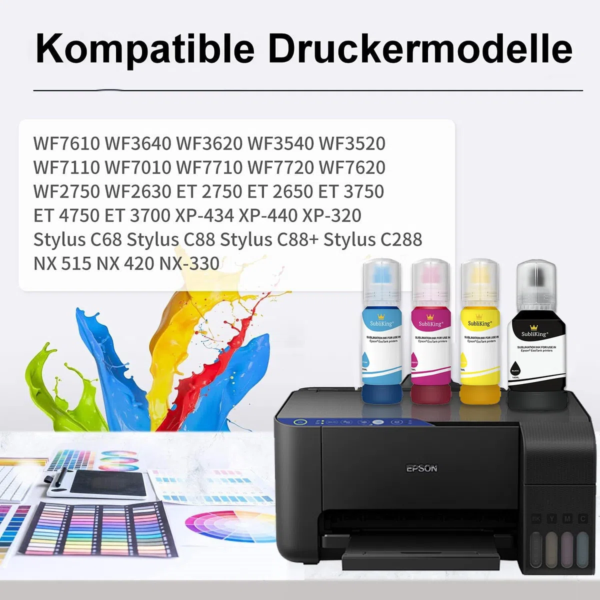 Tinta de Sublimación XL (350 ml) para Impresora EcoTank L310, L3110, ET-1810, ET-2810, ET-2750