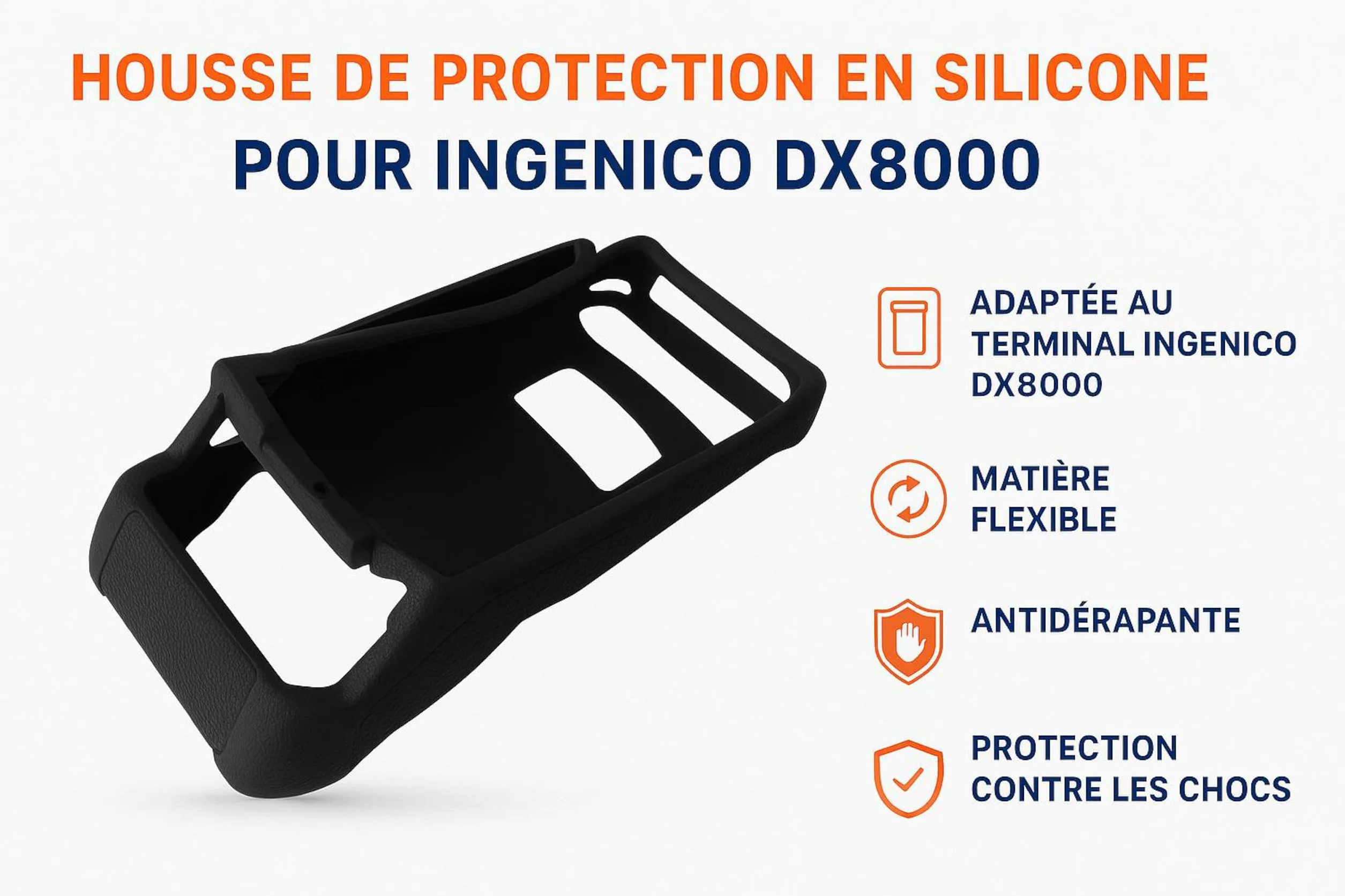 Funda de silicona TPV DX8000 – Carcasa protectora anticaídas y antideslizante para datáfono – Protector resistente