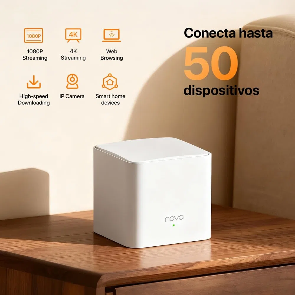 Tenda Nova MW5G Mejor Sistema WiFi Mesh, Gigabit Router (AC1200 Doble Banda Cobertura hasta 300m², 2 * 1000Mbps Puertos, hasta 80 Dispositivos, Compatible con Alexa, Control Parental, Blanco, 3 Hubs)