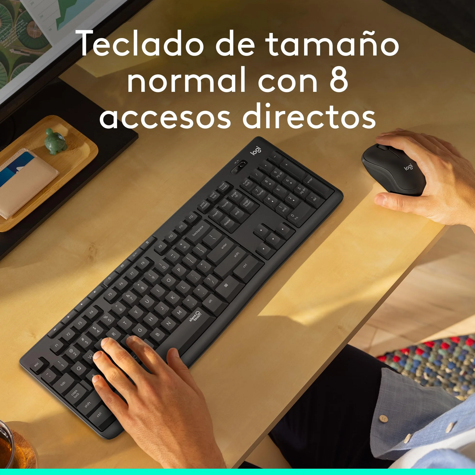 Logitech MK295 Silent Combinación de Teclado y Ratón Inalámbricos con SilentTouch, Seguimiento Óptico, Tecnología Inalámbrica sin Demoras, 90% Menos de Ruido, QWERTY Español, Negro