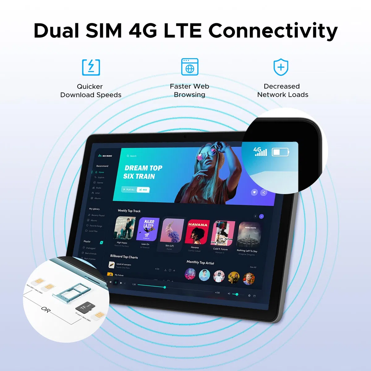 Tab G6 Android 16 Tablet 11 Pulgadas, 30GB+256GB/2TB, 4G LTE Dual, Octa-Core Batería 8000mAh Tablet android, Pantalla HD+ 90Hz Tablet con Sim, Cámara 13MP, Gemini AI/Face ID/5G WiFi/GPS/3.5mm Audio