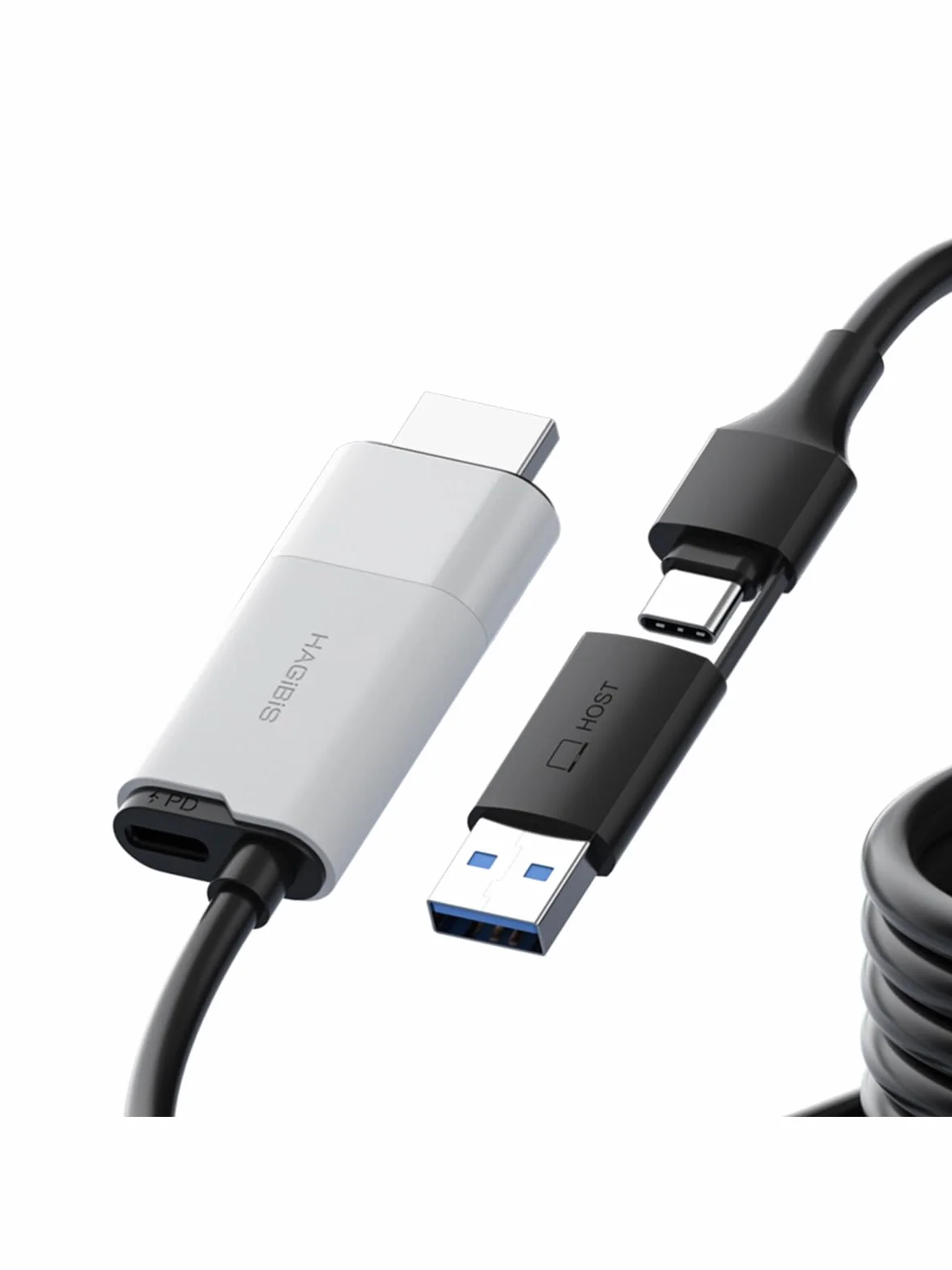 Hagibis Capturadora | USB 3.0 con PD 100W | HDMI a USB A/C | Capturadora de Video 1080P@60fps YUY2/MJPEG MS2130 | Grabadora para Meta Quest 3, Switch, PS5, VR, Streaming