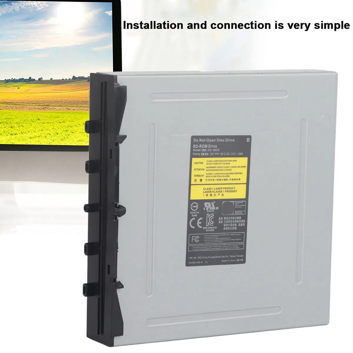 PUSOKEI Unidad de Disco óptico para Consola de Juegos One X DG-6M5S, Unidad incorporada de aleación de Aluminio portátil, reemplazo de Unidad de Disco