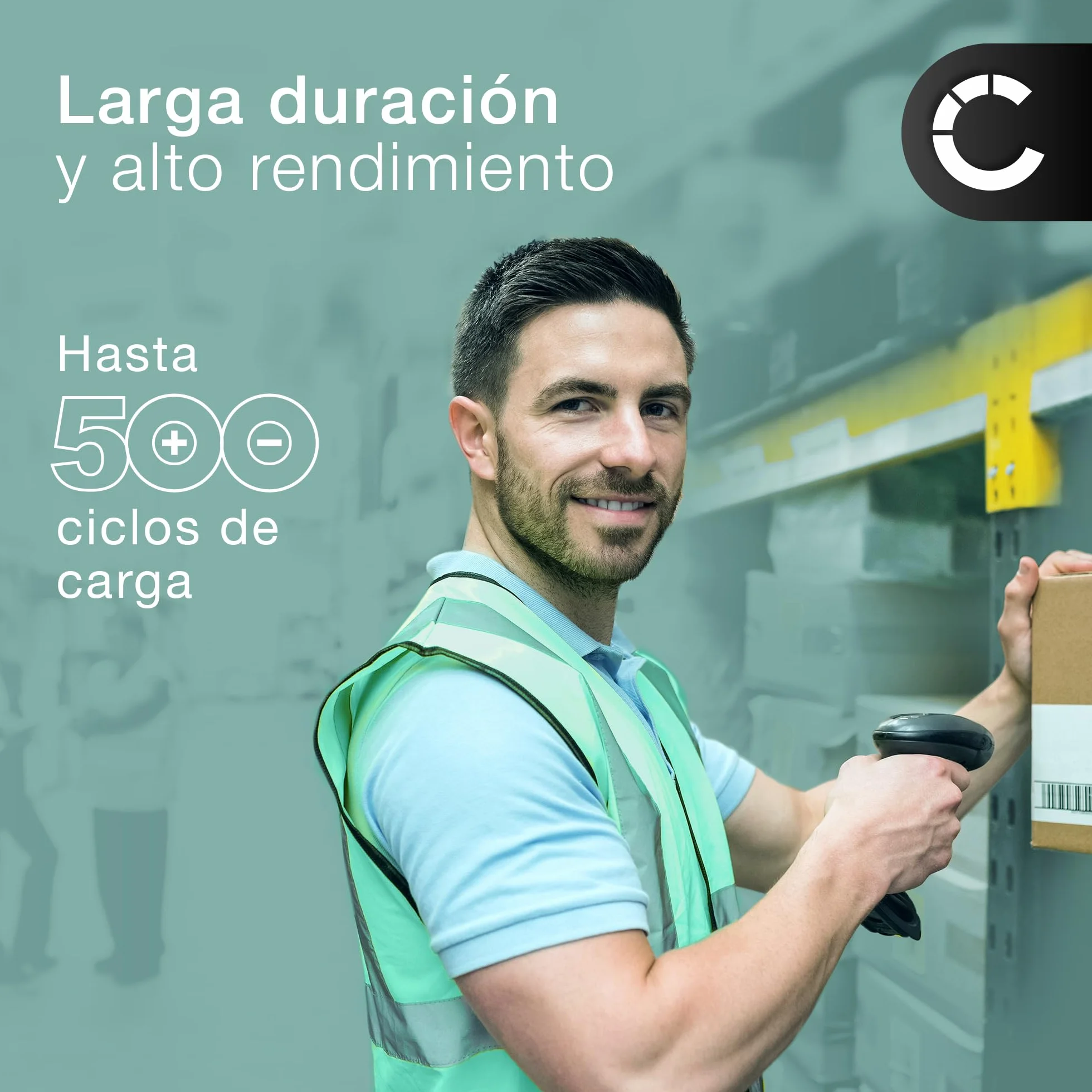 CELLONIC 1x Batería para Escáner códigos de Barras Compatible con Honeywell Voyager 1202, Xenon 1900, Xenon 1900g, 013283 - (3400mAh, 3.7V)