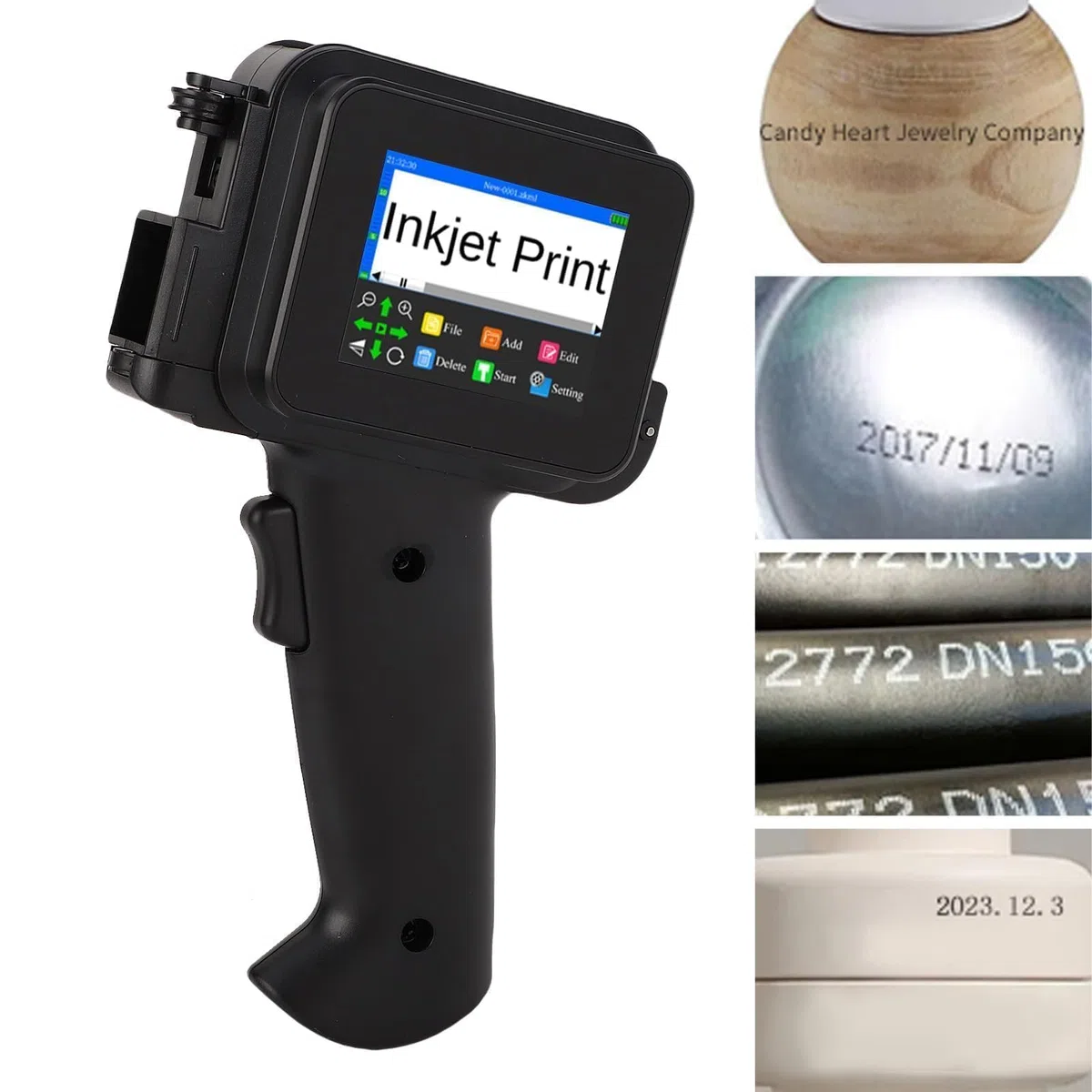 SUNGOOYUE Impresora de Inyección de Tinta Precisa, Portátil, de Secado Rápido, Portátil, Mini 12,7 Mm, para Texto, Código de Barras, Código QR, Contador, Número de Lote, Codificador de Fecha para