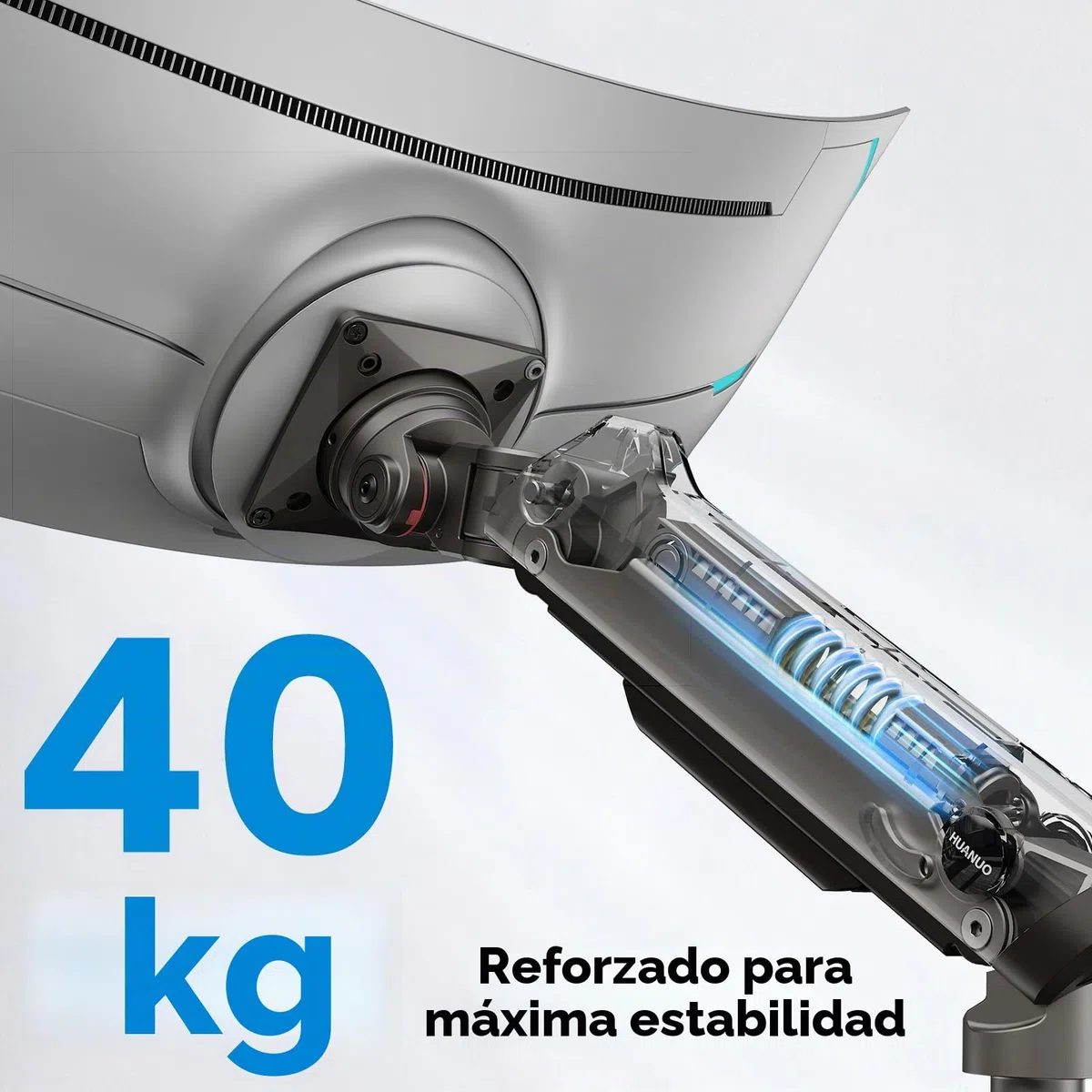 HUANUO Soporte para Dos Monitores para Pantal Ultraanch 13-49”, hasta 18kg, Brazo Monitor Doble Aluminio Resist y Extra Alto, Soporte Monitor Doble Apilado Vert y Total Ajustable, VESA Máx 100x100mm