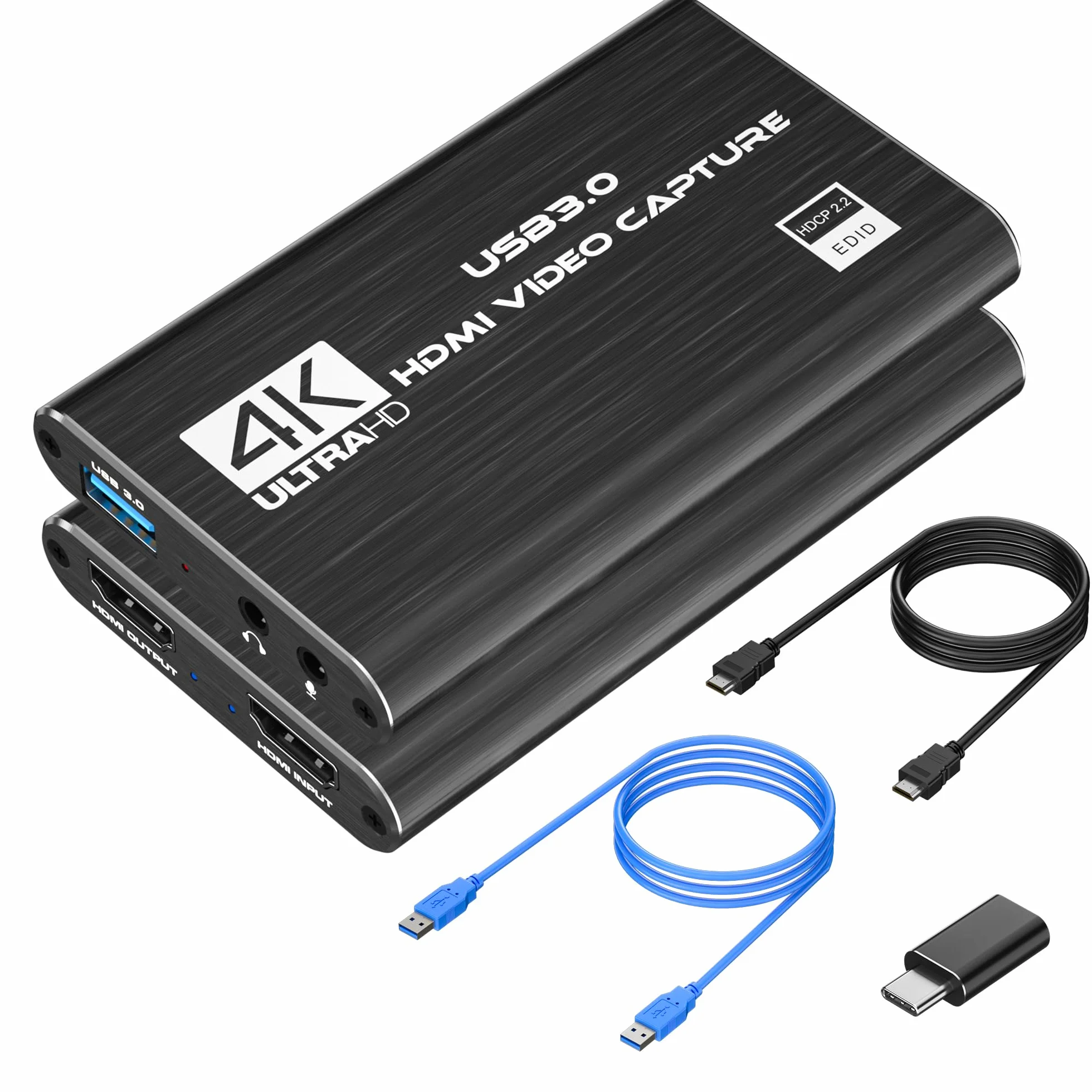 VIXLW capturadora de Video, capturadora Audio y Video USB 3.0, 1080P 60FPS/2K 30FPS Captura de Videojuegos, Tarjeta de Captura 4K HDMI Loop-out para Nintendo Switch/Xbox/PS5/Switch/cámara/PC/OBS