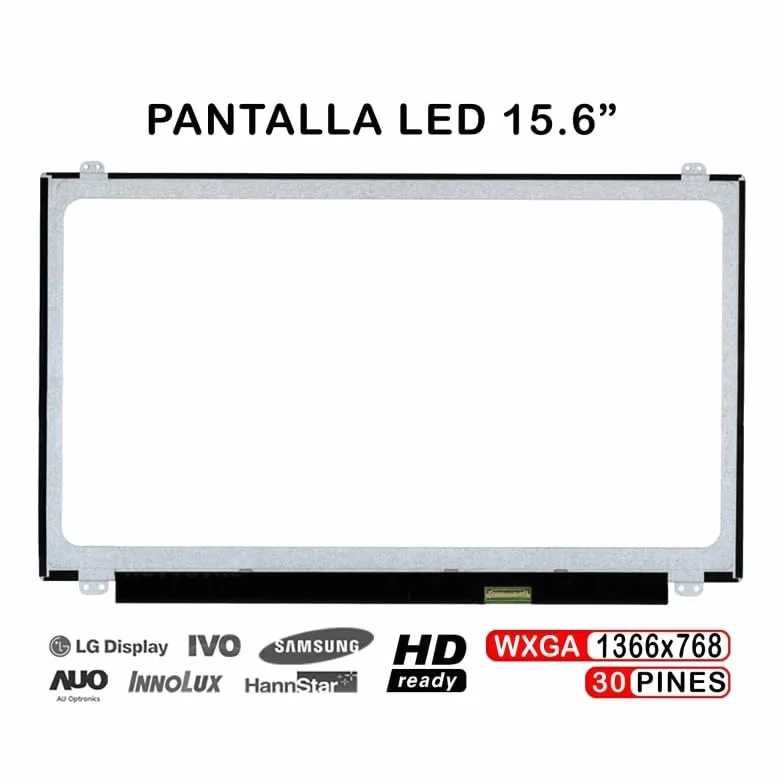 Pantalla LED Mate 15.6" Screen Recambio Compatible con Lenovo IDEAPAD G50-70 G50-80 Repuesto Laptop Display Resolución 720p HD 1366x768 WXGA Conector 30 Pin Pieza Portátil