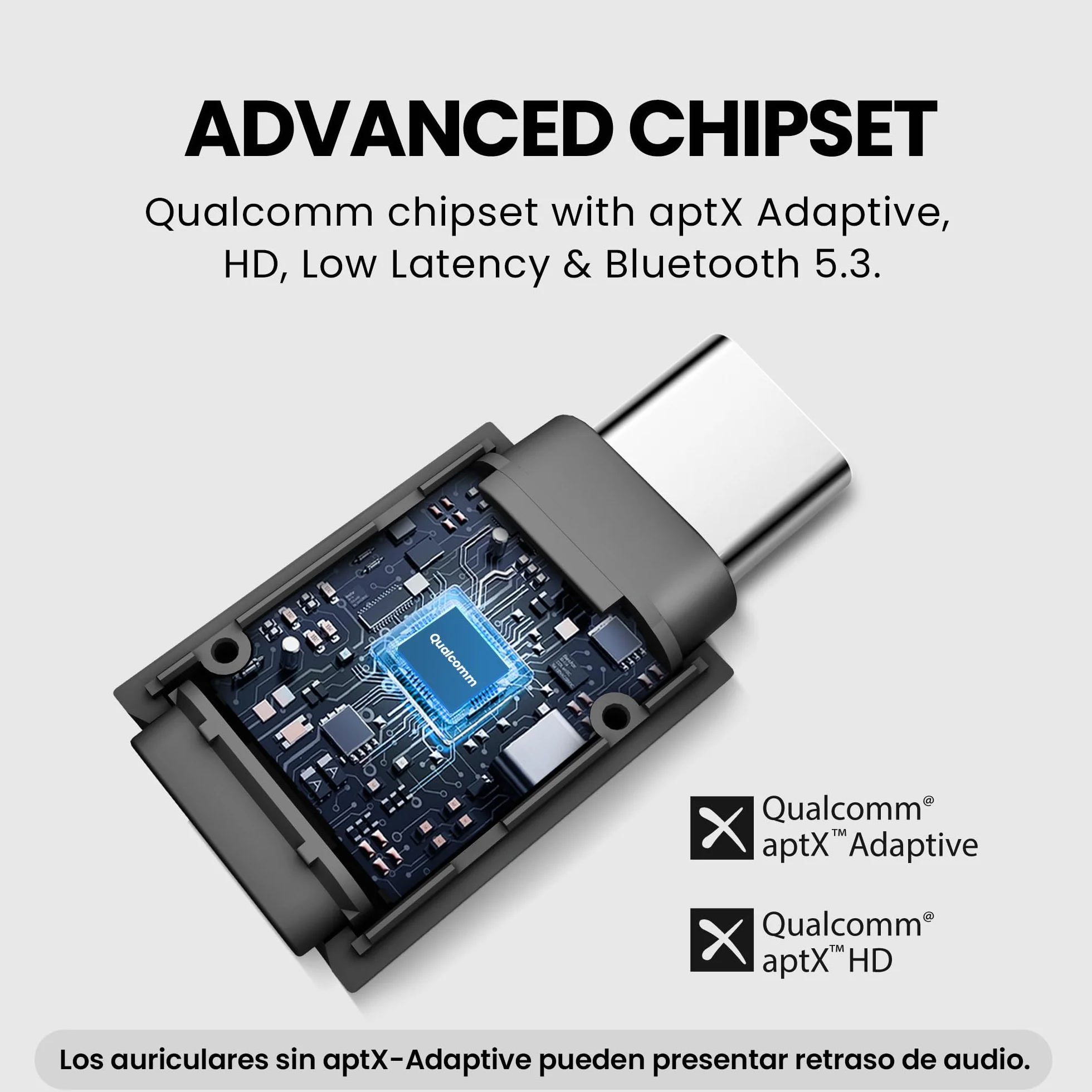 Avantree C81-Gaming – Adaptador de Audio USB-C Bluetooth 5.3 para PS5, Chip Qualcomm, aptX Adaptive & HD, Sonido Premium, Compatible con AirPods, Auriculares Bose y más