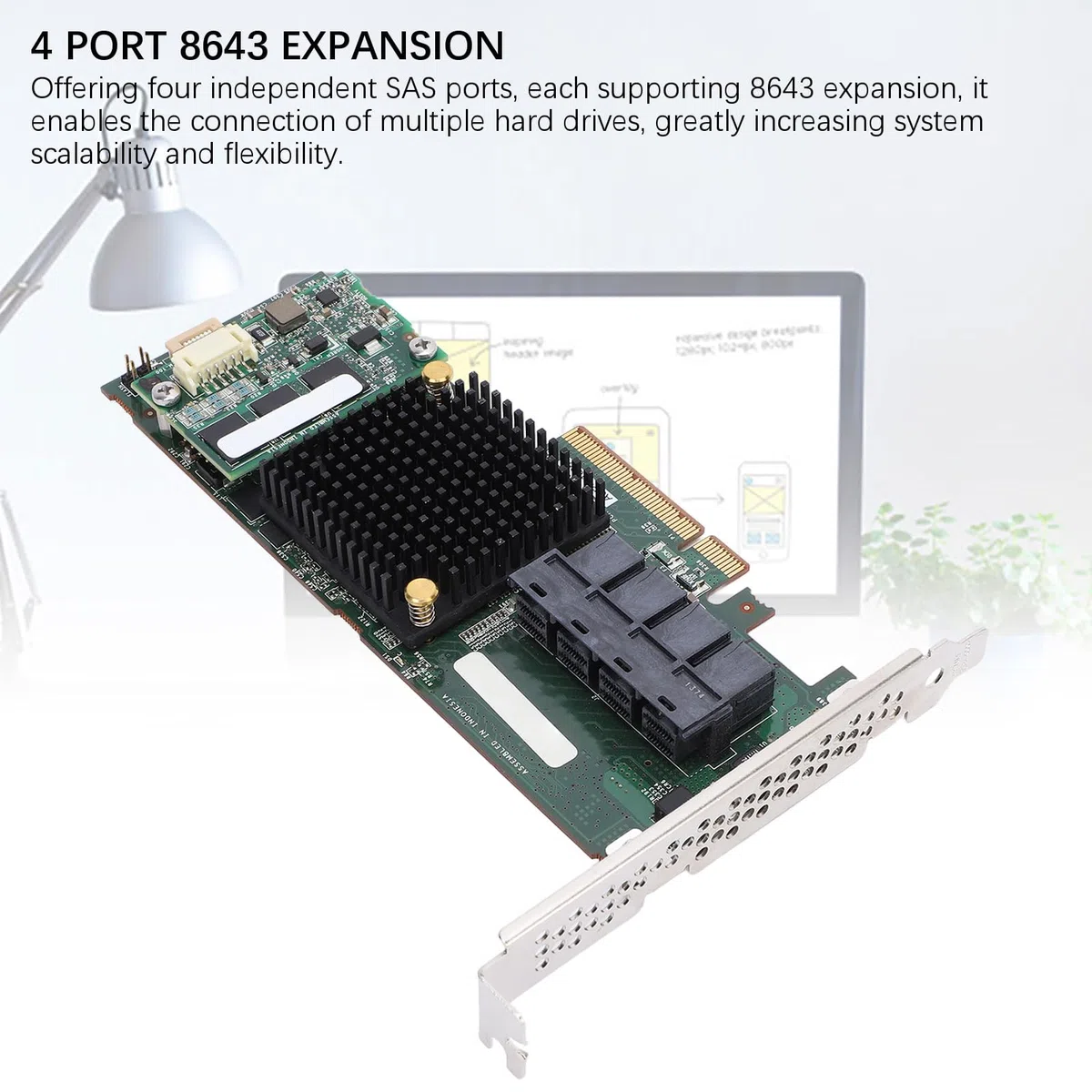 LICAEVEY Tarjeta Controladora Raid SAS, Tarjeta de Matriz ASR 71605, 4 Puertos 8643, caché de 1 GB, Interfaz de Alta Velocidad PCIE X8 de 6 GB, Plug and Play