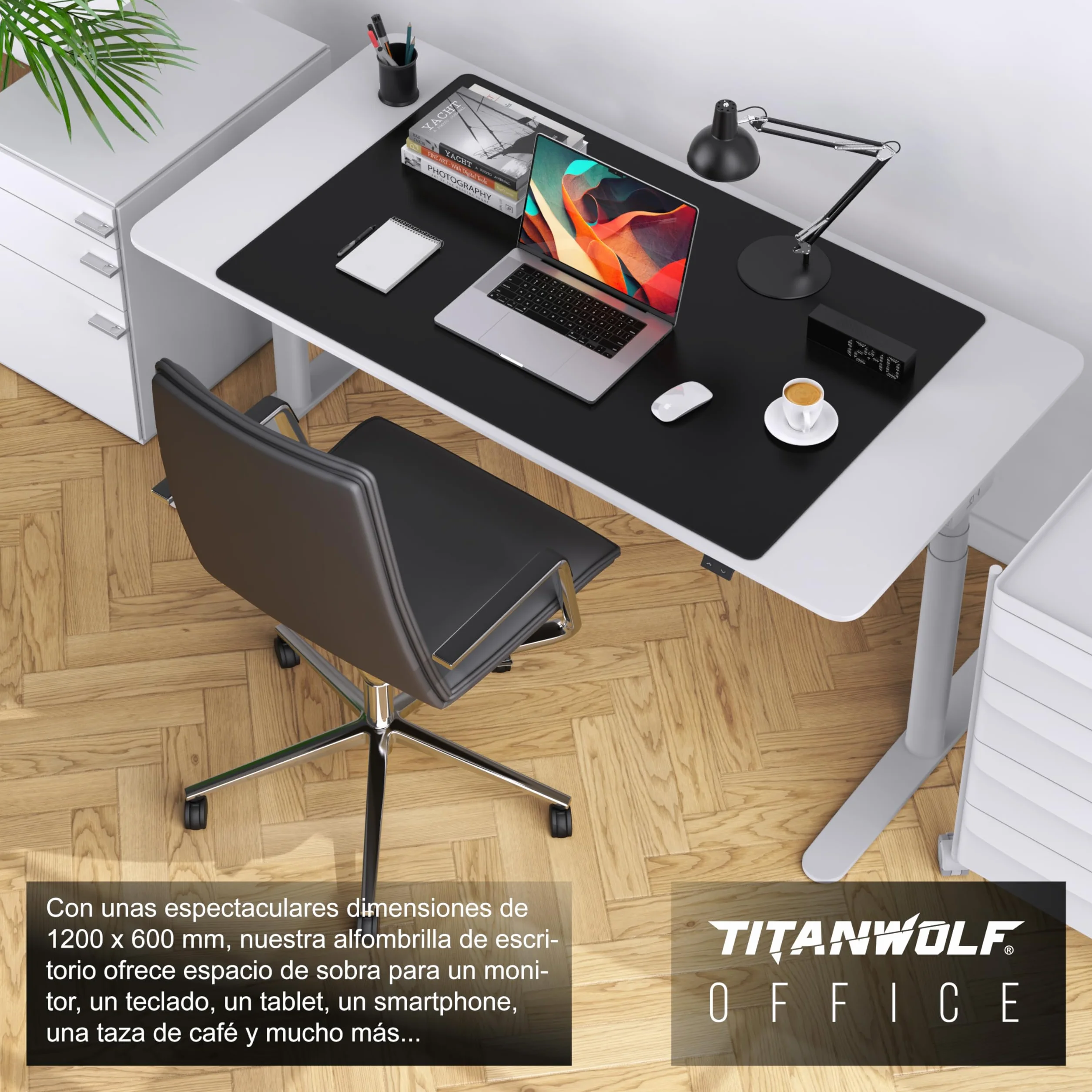 TITANWOLF - Alfombrilla de Ratón de Gran Tamaño 1200x600mm, Mouse Pad Gaming XXXL, Precisión y Velocidad en Juegos, Antideslizante, Superficie de Tejido, para Ratón y Teclado
