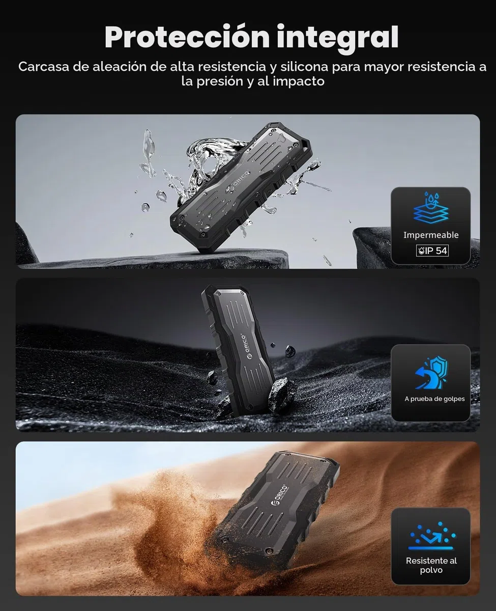 ORICO 2TB SSD Portátil, USB 3.2 Gen 2x2 Discos Duros sólidos externos, hasta 2000 MB/s, 20Gbps, Ideal para Editores al Aire Libre - O20