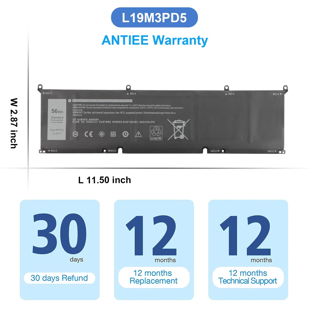 ANTIEE 45Wh L19M3PD5 Batería para Lenovo ThinkPad E14 E15 2020 2021 2022 2nd 3rd 4th Gen 2 3 4 G2 G3 G4 20T8 20TD 20YG 20YJ 20T6 20Y7 20YJD 20YE 20YF 21E3 L20M3PD4 L20C3PD4 L19C3PD5 L19L3PD5