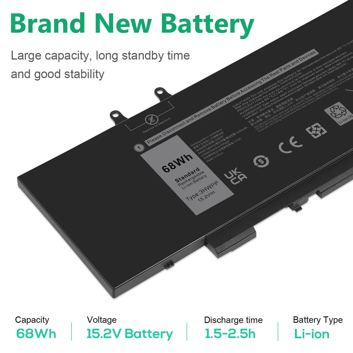 ASUNCELL 15.2V/68Wh 3HWPP 10X1J Batería para DELL Latitude 14 5401 5411 15 5501 5511 Precision 3541 3551 Serie 3HWPP 03HWPP 10X1J N2NLL 1VY7F 01VY7F 3YNXM 451-BCMN 4cell