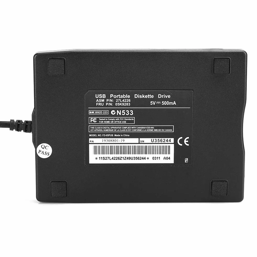Annadue Unidad de Disquete portátil, Lector de Tarjetas de Disquete de 3,5 Pulgadas, con Interfaz USB, Disquete Externo extraíble para 10 7 Vista, para 8 / XP/ME / 2000 / SE / 98