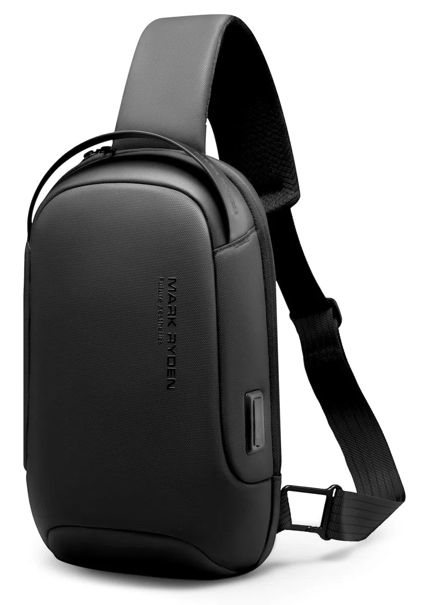 Mark Ryden Bolso Bandolera Hombre, Impermeable Bolso Cruzado Hombre, antirrobo, Compatible con iPad 9.7 de Viaje para los Estudios, Viajes o Trabajo Diario-Negro