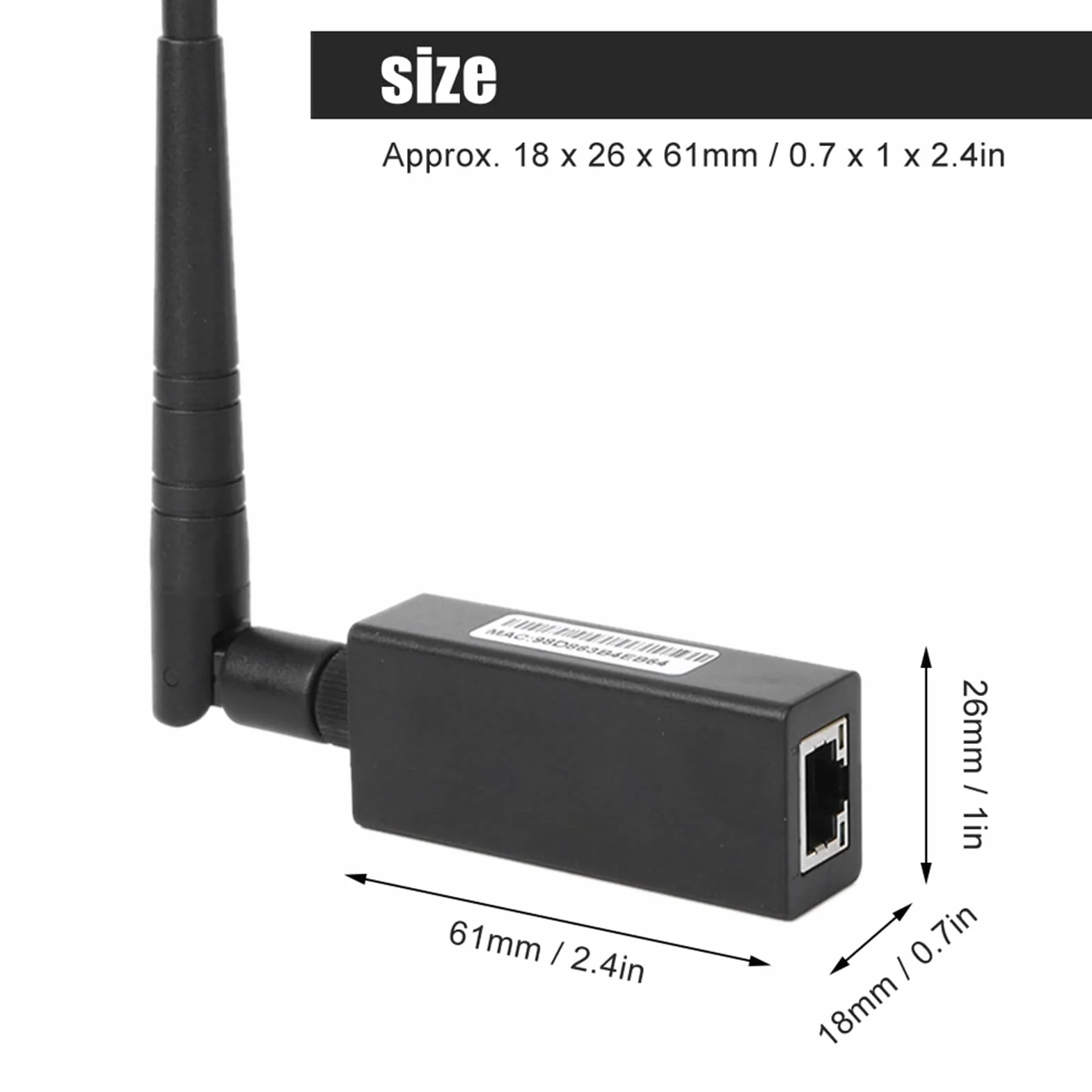 Convertidor WiFi Servidor Serie con Interfaz RJ45 Antena Externa Soporte Modbus TCP Módulo Comunicación Inalámbrica Montaje en Pared para Automatización Industrial y Control Remoto