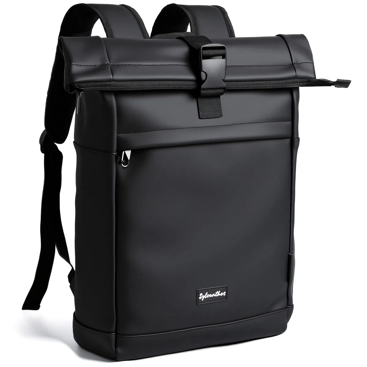 Mochila Enrollable, Mochila Impermeable Antirrobo para Hombre Mujer, Mochilas Roll Top Expandible 18-25L, Mochilas Portatil para Viajes, Trabajo, Escuela y Negocios - Negro