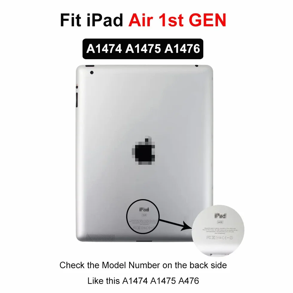 Pantalla táctil de repuesto para iPad Air digitalizador de 1ª generación, solo para A1474 A1475 A1476, con botón de inicio, kit de reparación completo, soporte para cámara