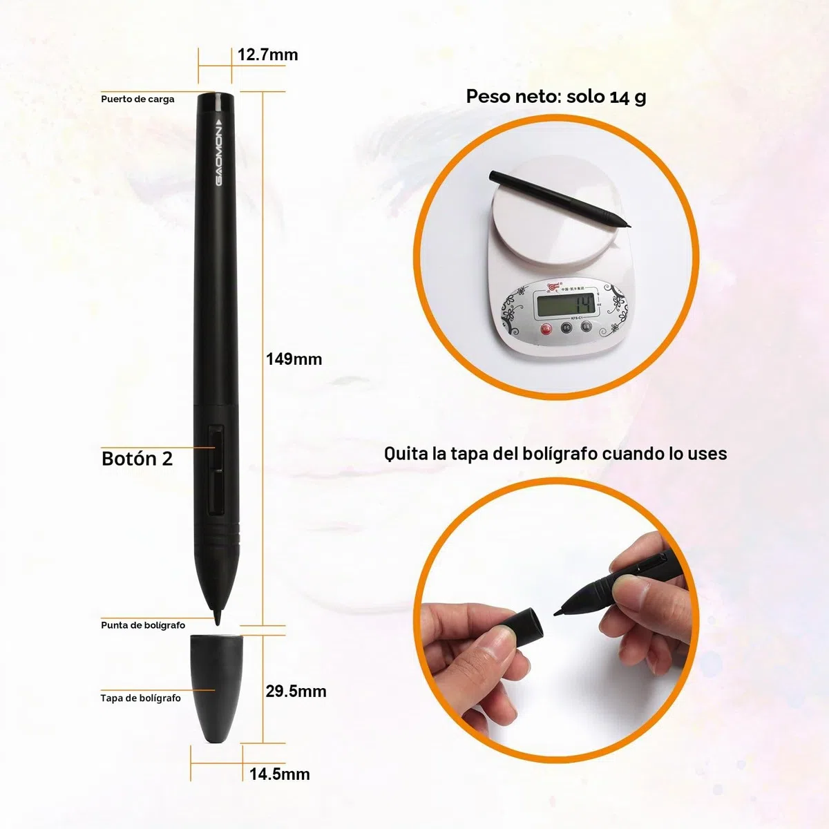 GAOMON M106K Tableta Gráfica Digital con 12 Teclas Express y 16 Teclas Programables para Dibujo Digital, OSU y Enseñanza en Línea, 10 x 6 Pulgadas para Mac Windows Android OS