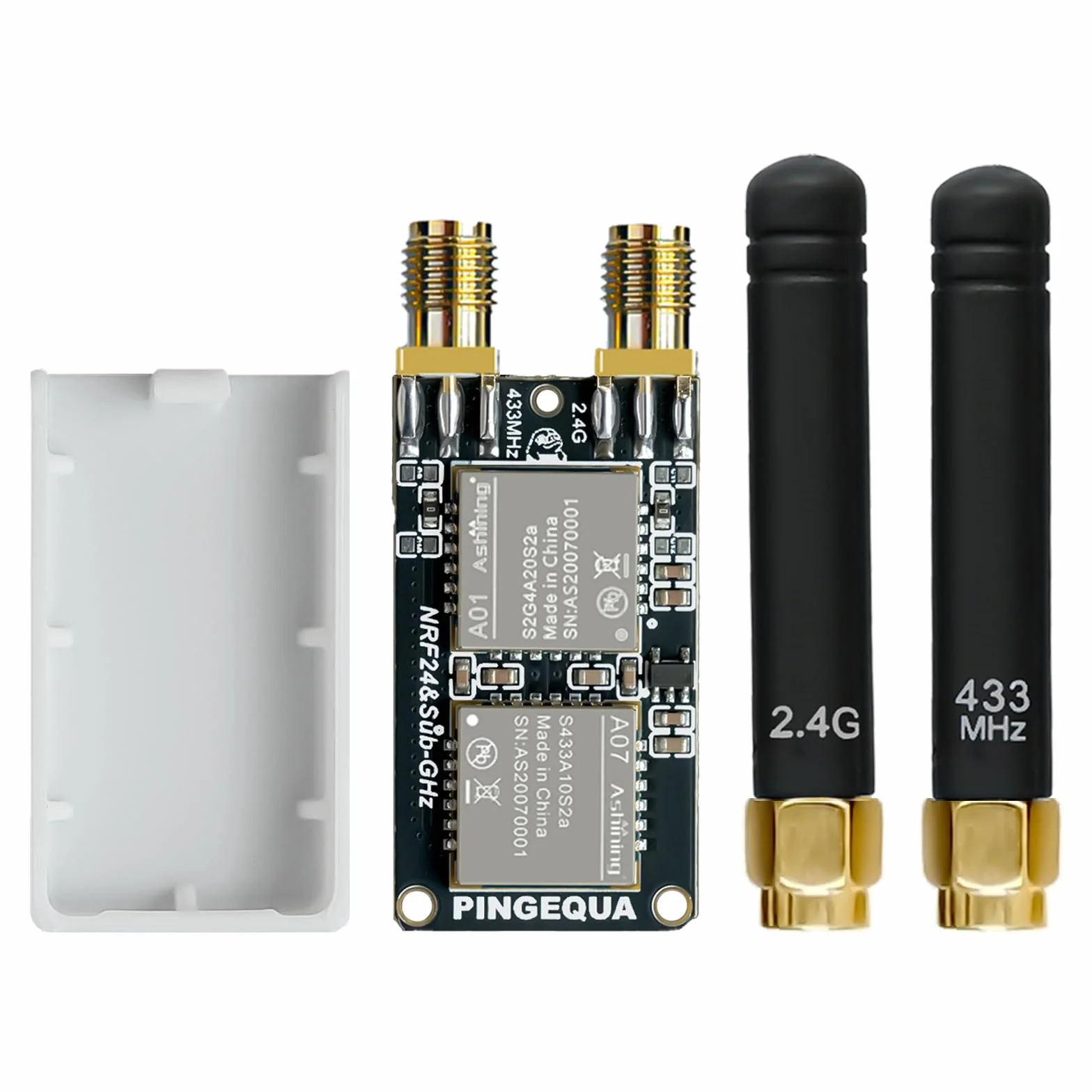 Flipper Zero NRF24 & CC1101 - Devboard RF 2 en 1, módulo inalámbrico ultracompacto, 2,4 GHz y 433 MHz, alto rendimiento, conmutación automática, Plug & Play (con estuche impreso en 3D)