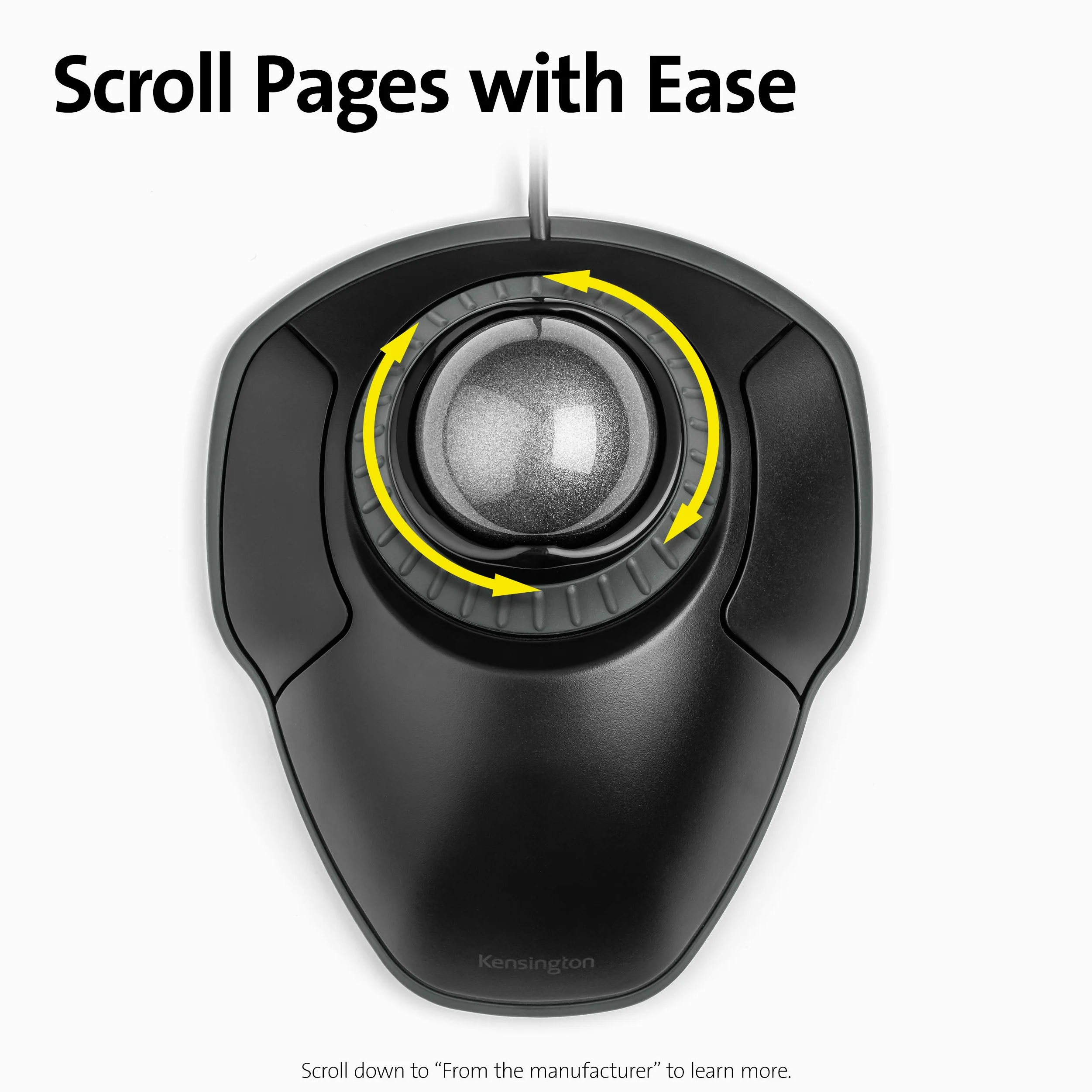 Kensington Ratón Orbit Trackball con Anillo de Desplazamiento (K75327WW)