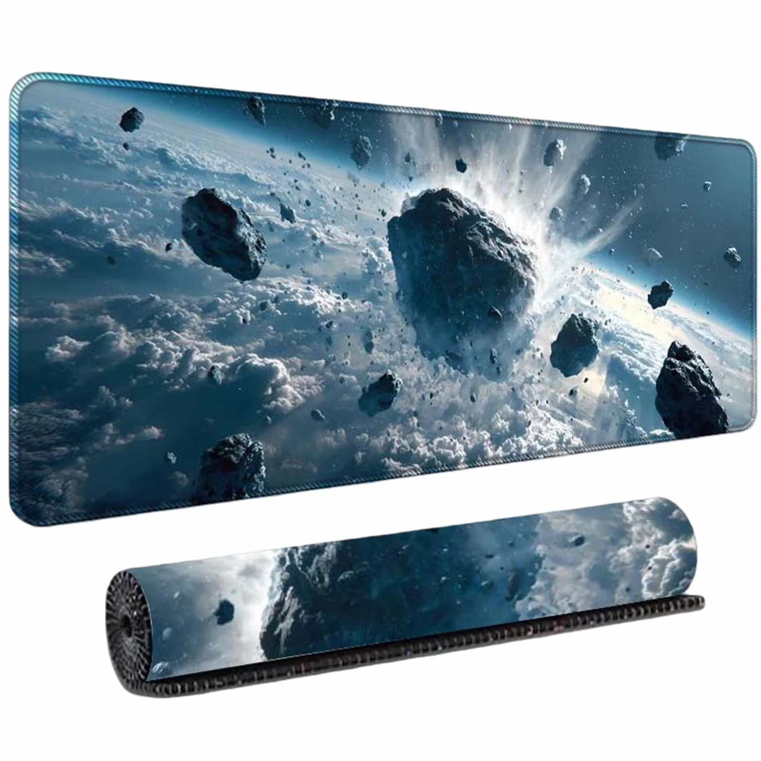 Alfombrilla de Ratón Gaming XXL 900x400mm Diseño de Cielo Estrellado Galaxia Alfombrilla Grande con Bordes Cosidos y Base de Goma Antideslizante para Ordenador Portátil PC Gamer