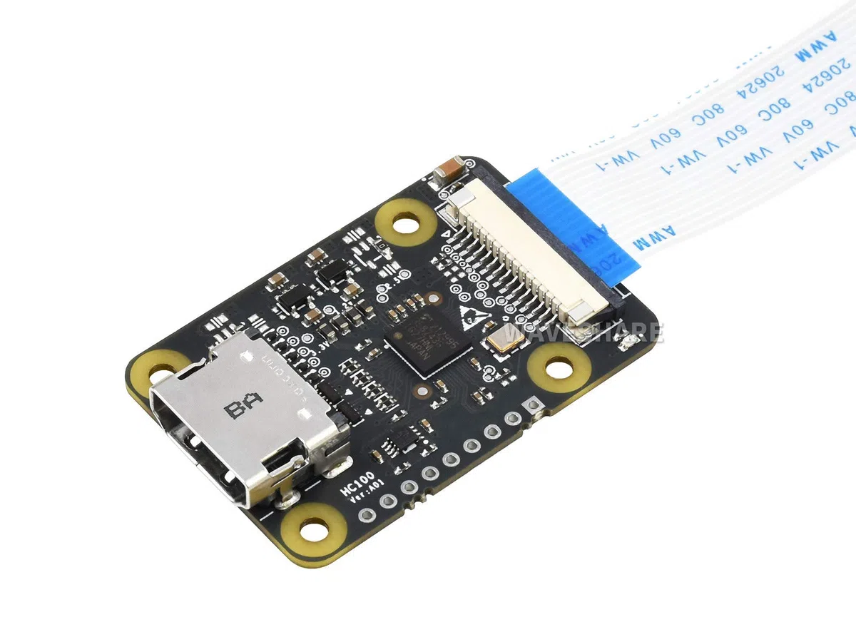Waveshare Adaptador HDMI a CSI para Raspberry Pi, Soporte de Entrada HDMI de la cámara hasta 1080p @30fps, retrocompatible, para Raspberry Pi 4B/3 B+ / A+ / B / 2B / B+ / A+ / Zero W