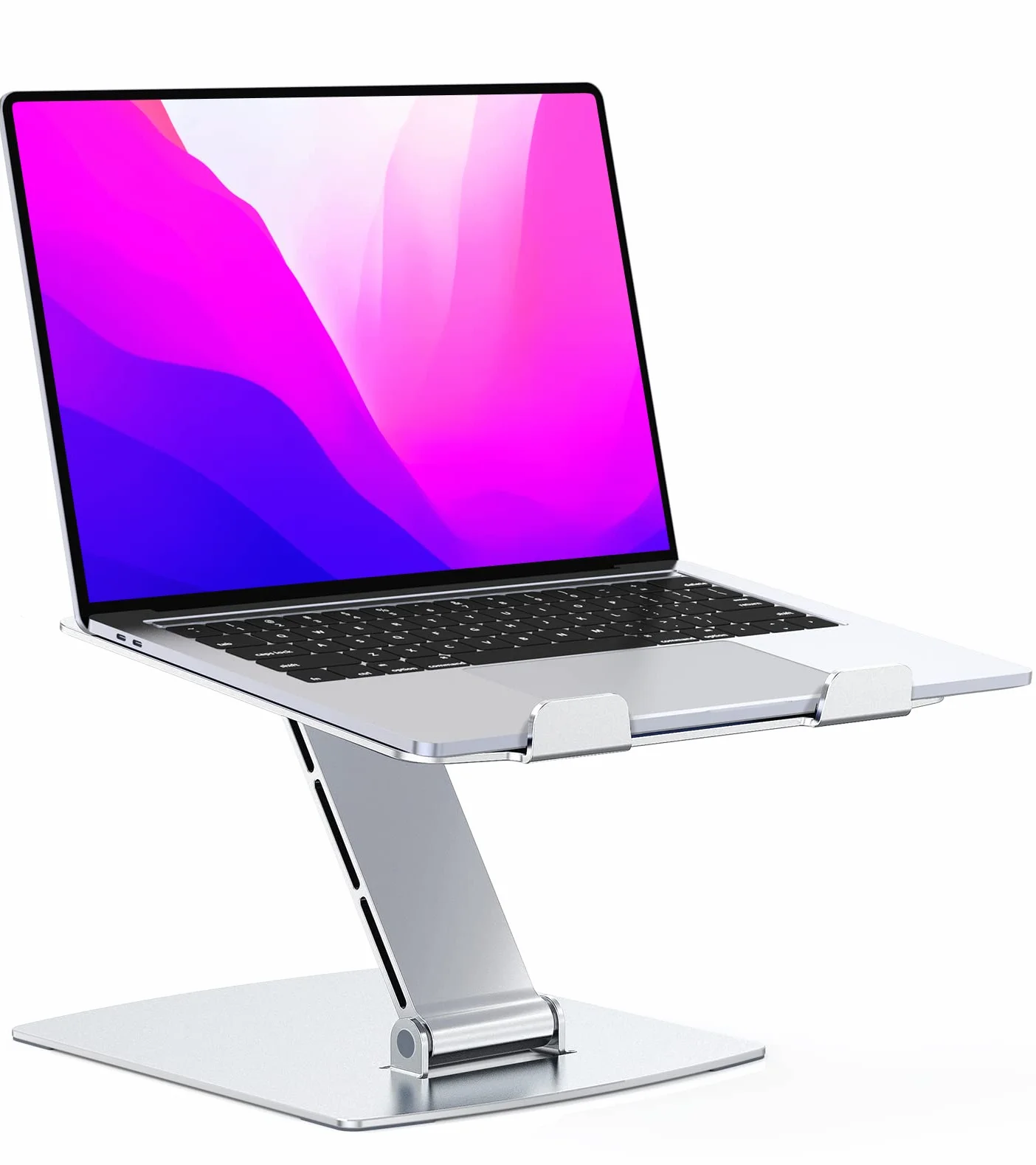 Glangeh Soporte Portatil Mesa Ajustable, Aleación de Aluminio Ergonómico Elevador Portatil Ventilado, Plegable Soportes para Libros de Cocina Compatible con MacBook Chrome y Otros 10-16” Dispositivos